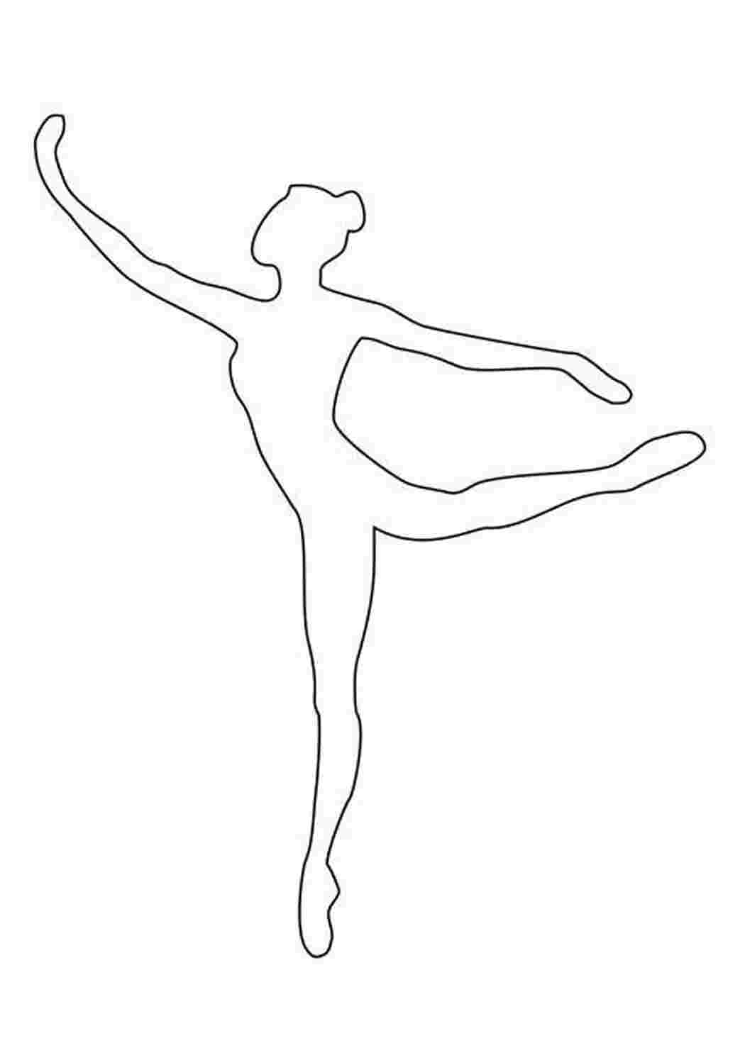 Раскраска Розфарбовування контурів балерина для вирізання з паперу дітям для поделок для трафаретів