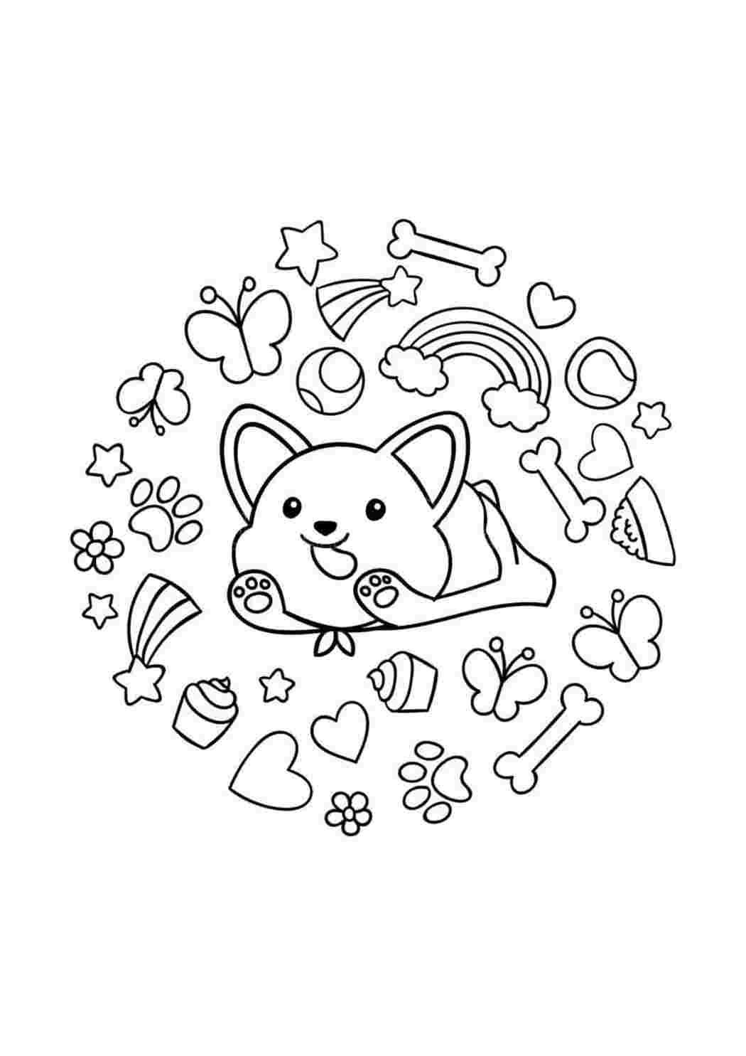 Раскраска Гарні розмальовки Розфарбування коргі Коргі для малюків