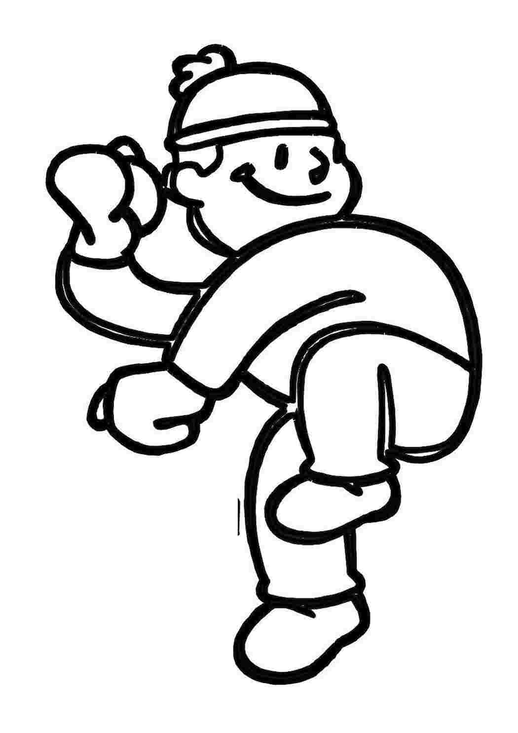 Раскраска Кидаючи сніжку