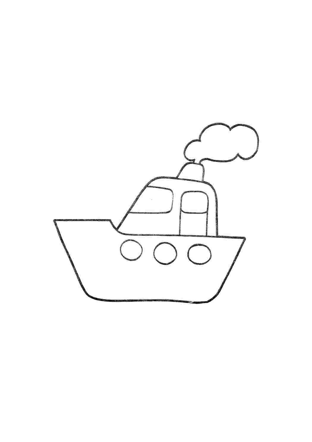Раскраска Кораблик на воді