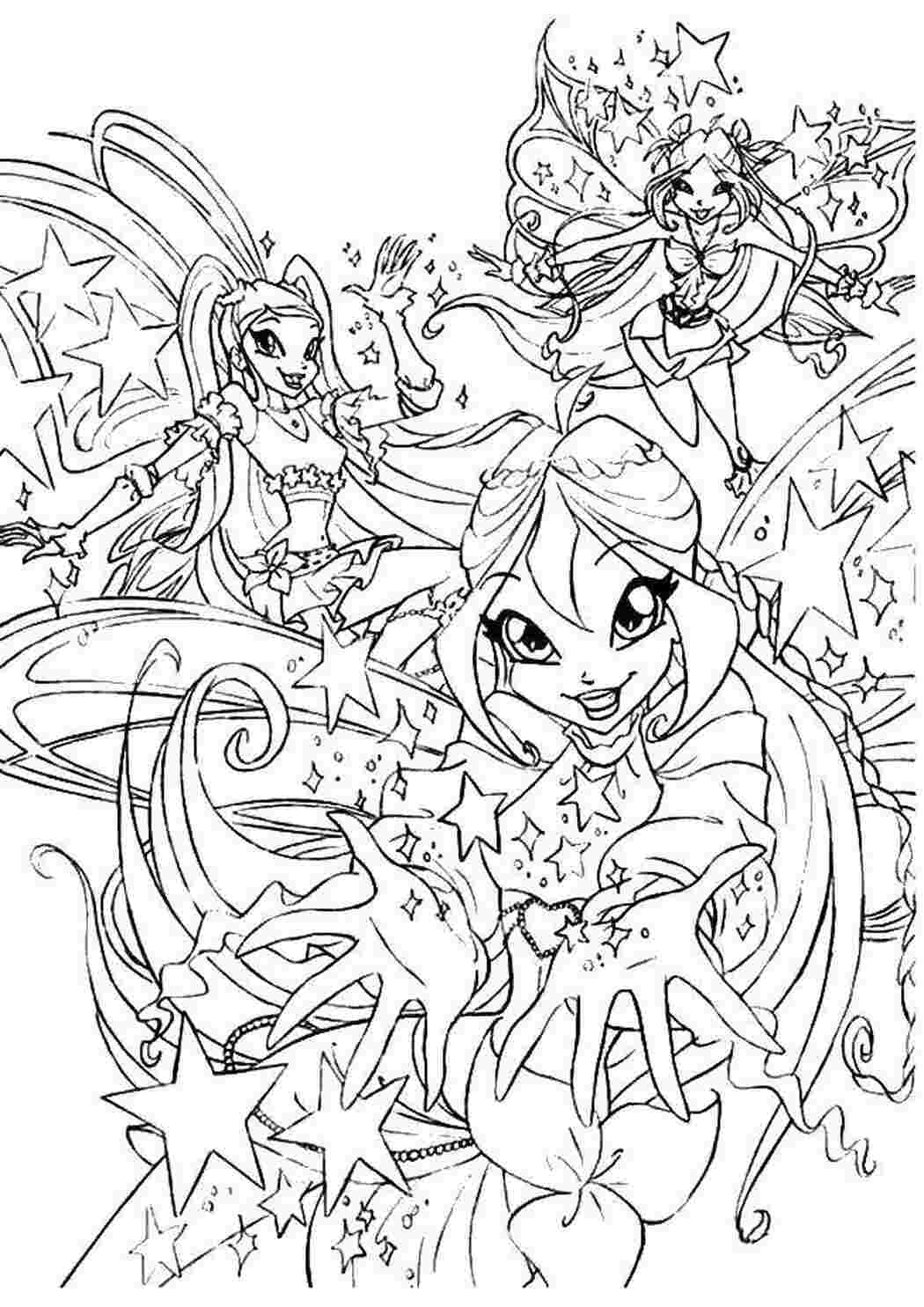 Раскраска Персонаж з мультфільму Winx