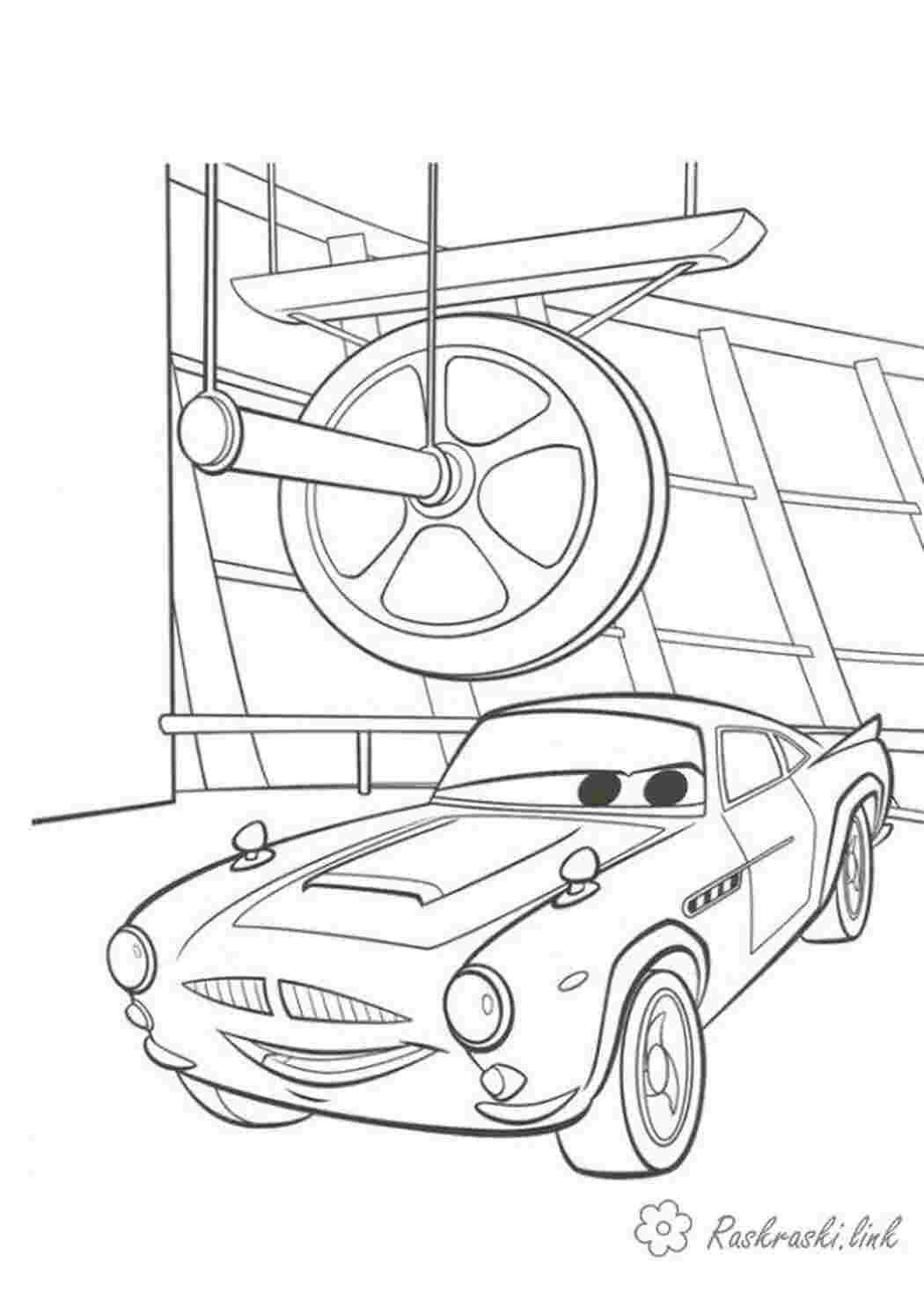 Раскраска Тачки 2 мультфільм розмальовка для дітей