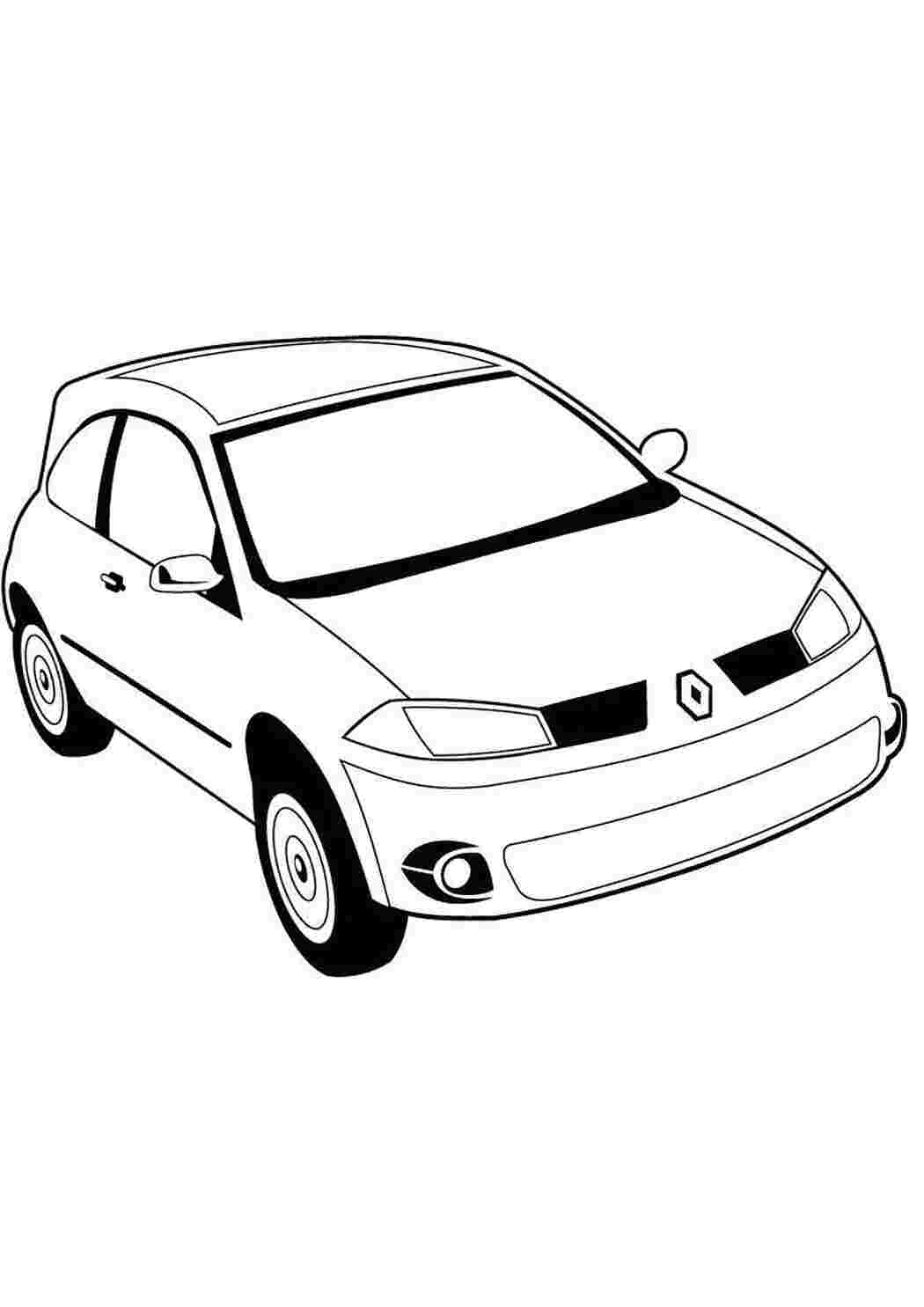 Раскраска Розфарбування для хлопчиків автомобіль Рено