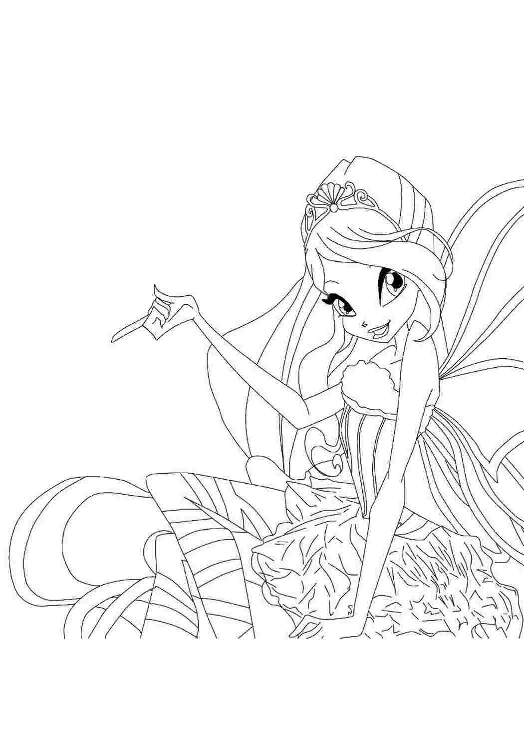 Раскраска Стелла з мультфільму Winx