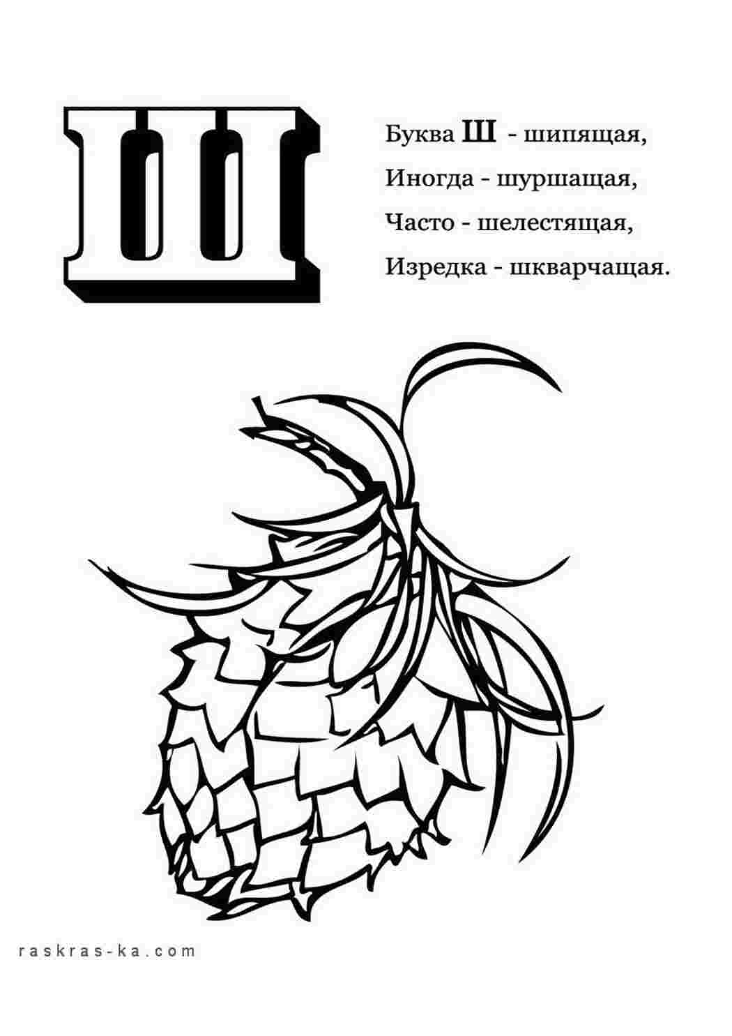 Раскраска Розфарбуй алфавіт розмалюй літеру Ш