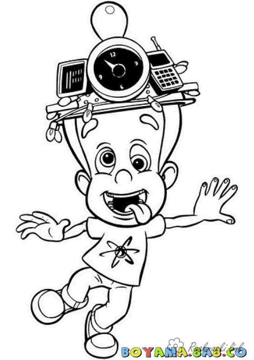 Раскраска розмальовки мультфільми Nickelodeon розмальовки Джиммі Нейтрон хлопчик