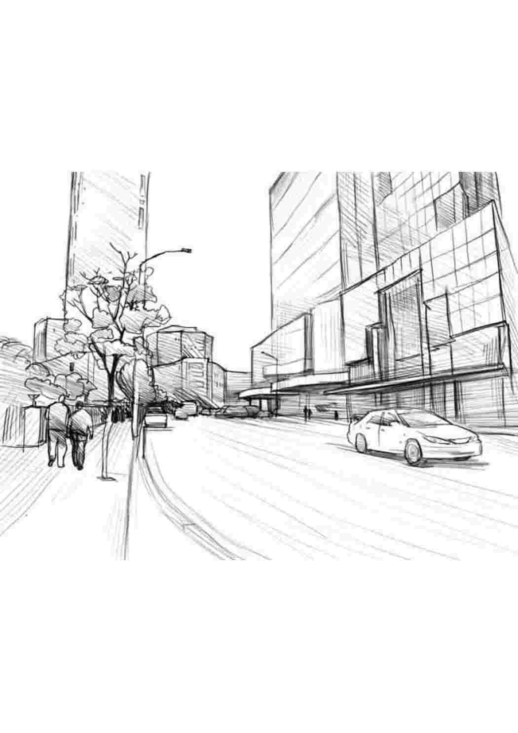 Раскраска Природа Пейзажі Міський пейзаж