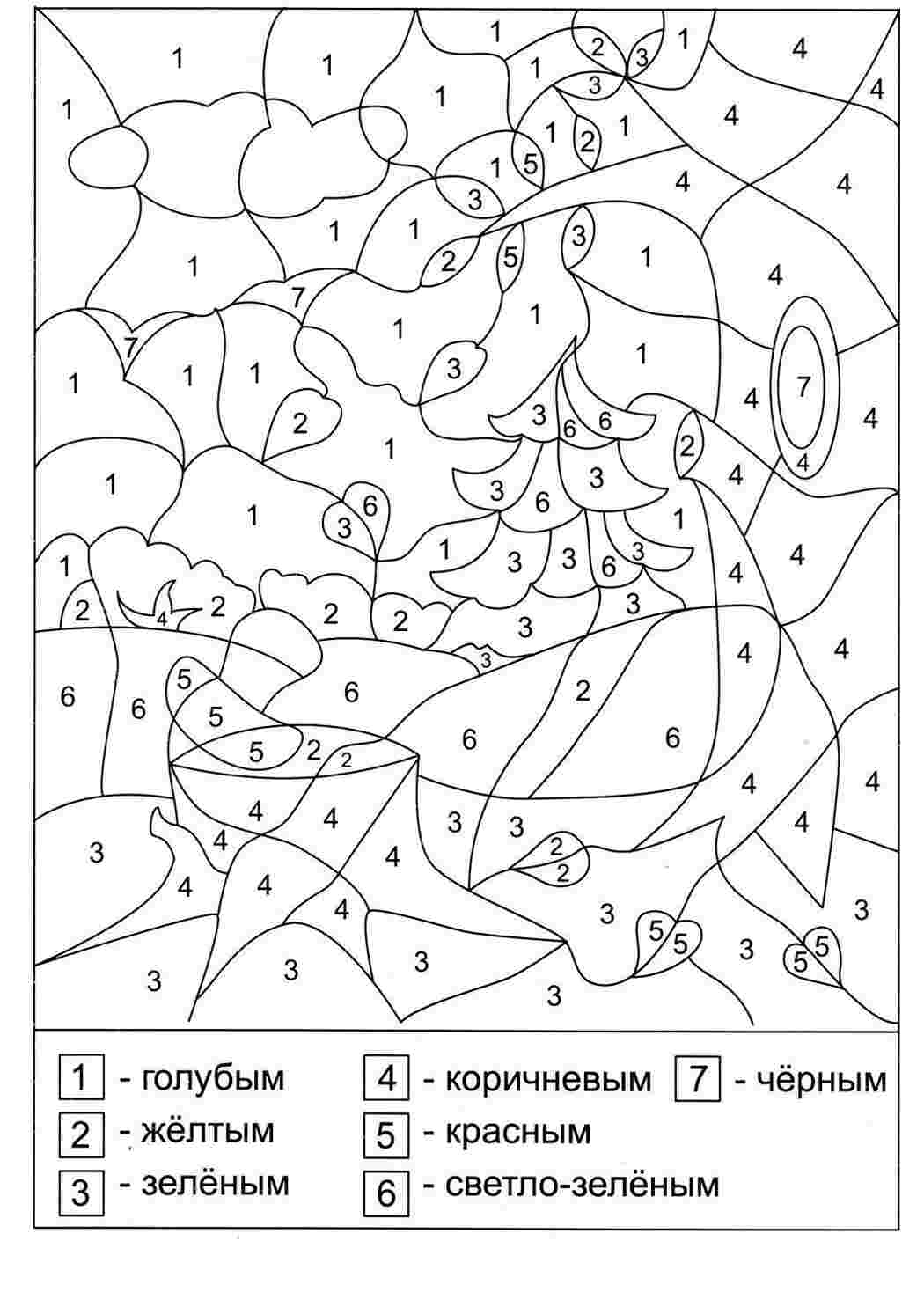 Раскраска Математичні розмальовки для дошкільнят навчальні розмальовки розмальовки за цифрами розмальовки лісу