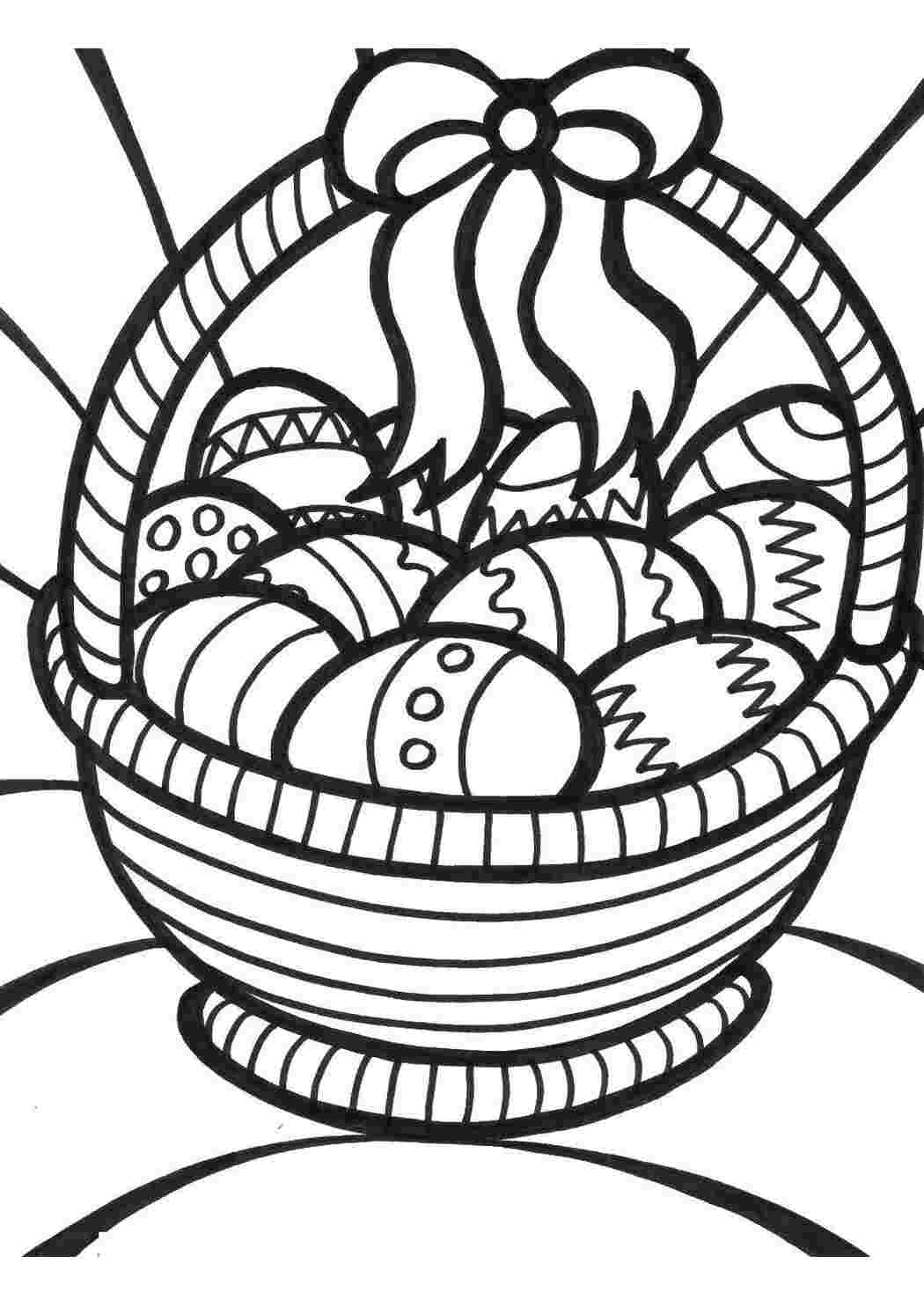 Раскраска Кошик із писанками