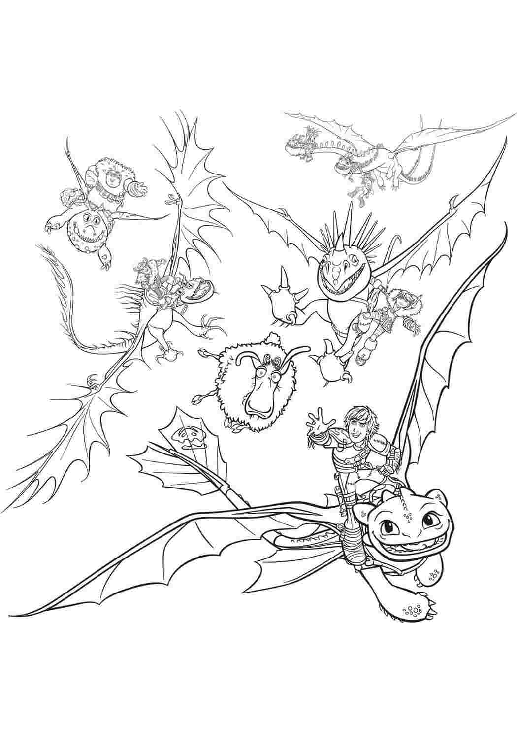 Раскраска Гарні розмальовки Розфарбування Як приручити дракона 3 Мультфільм для дітей