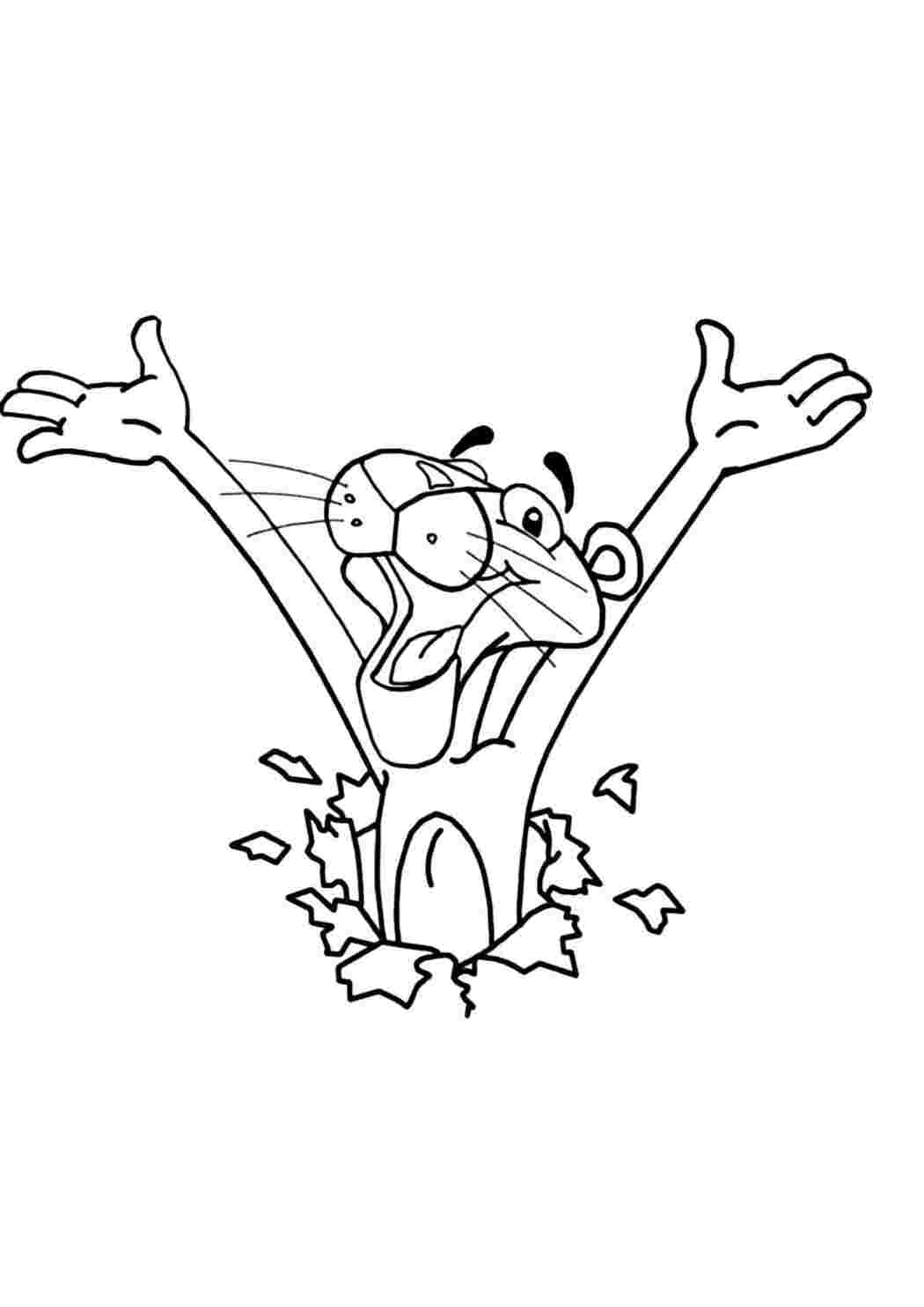 Раскраска Гарні розмальовки Розфарбування Рожева Пантера Мультфільм Рожева Пантера