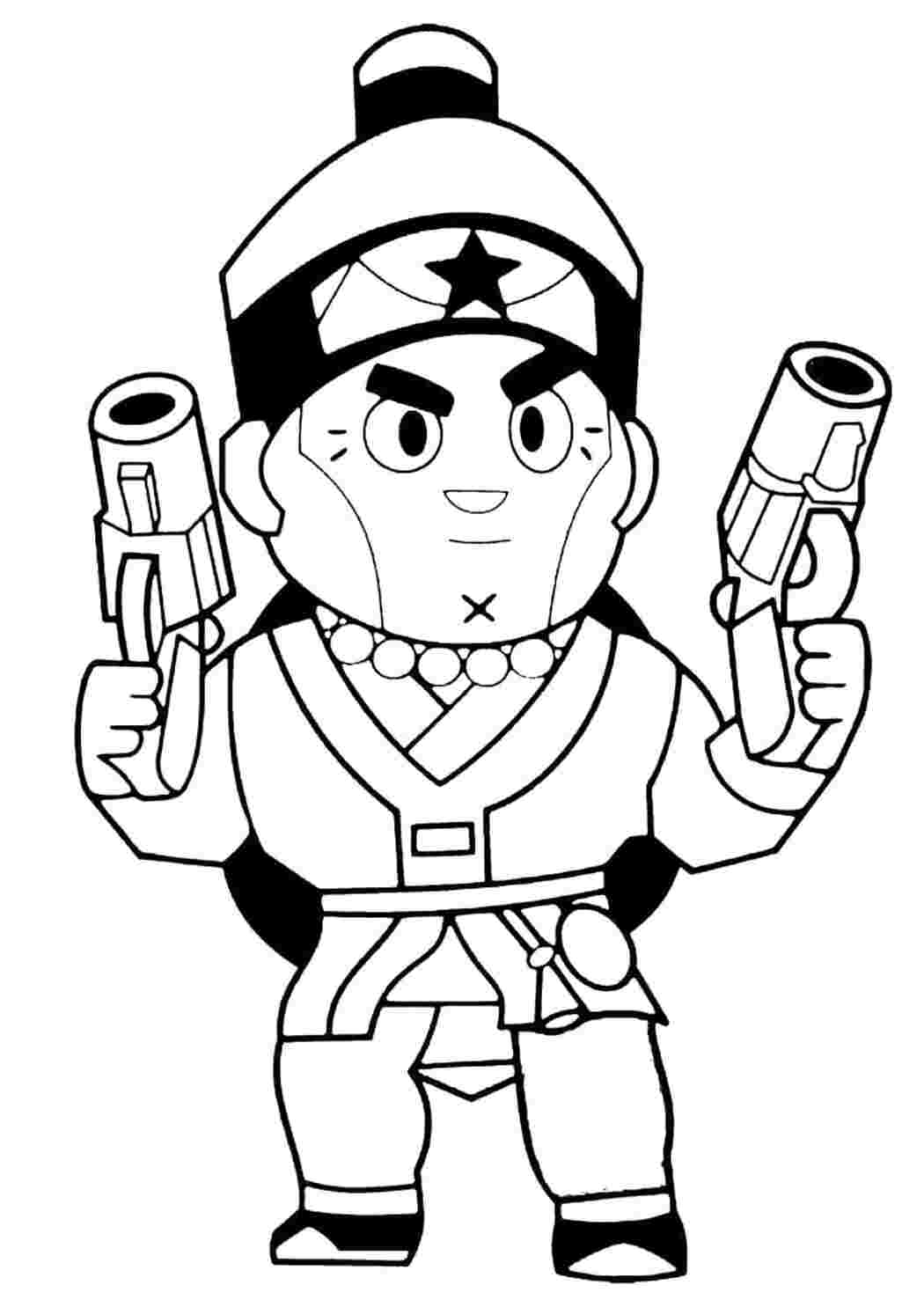 Раскраска Гарні розмальовки Розфарбування Brawl Stars Кольт шаман