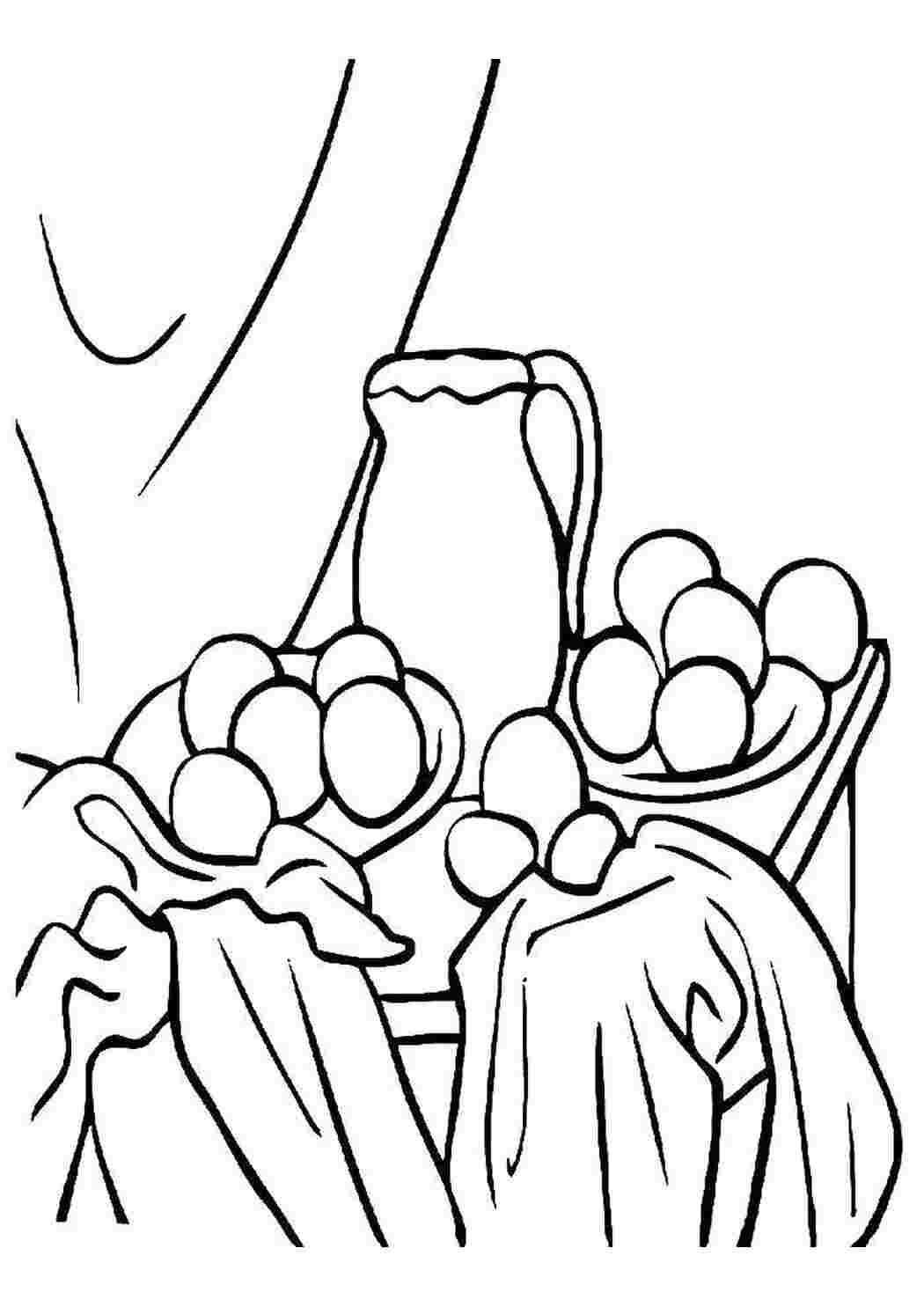 Раскраска Фрукти на столі