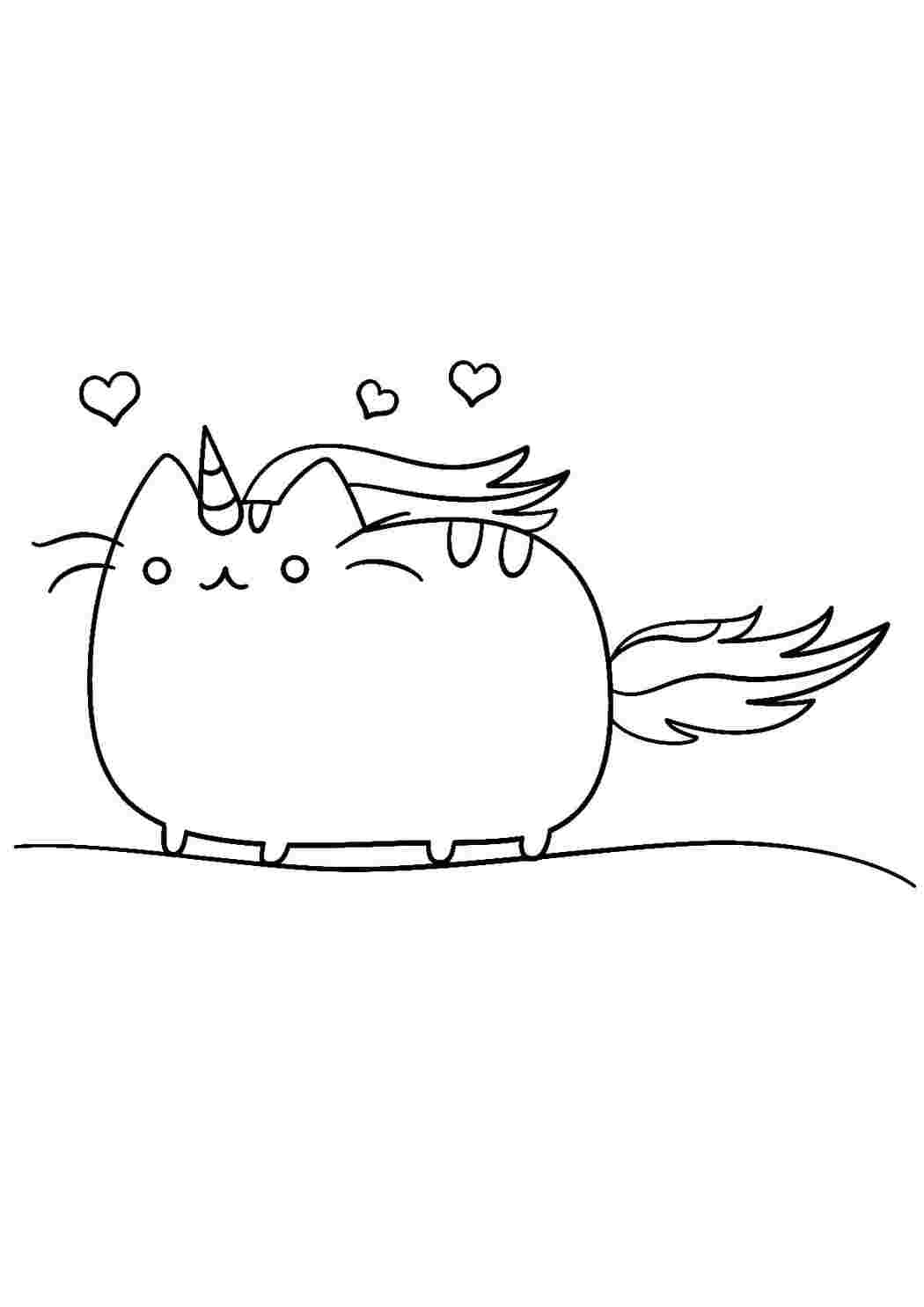 Раскраска Гарні розмальовки Розфарбування Кіт єдиноріг Нянь Кет