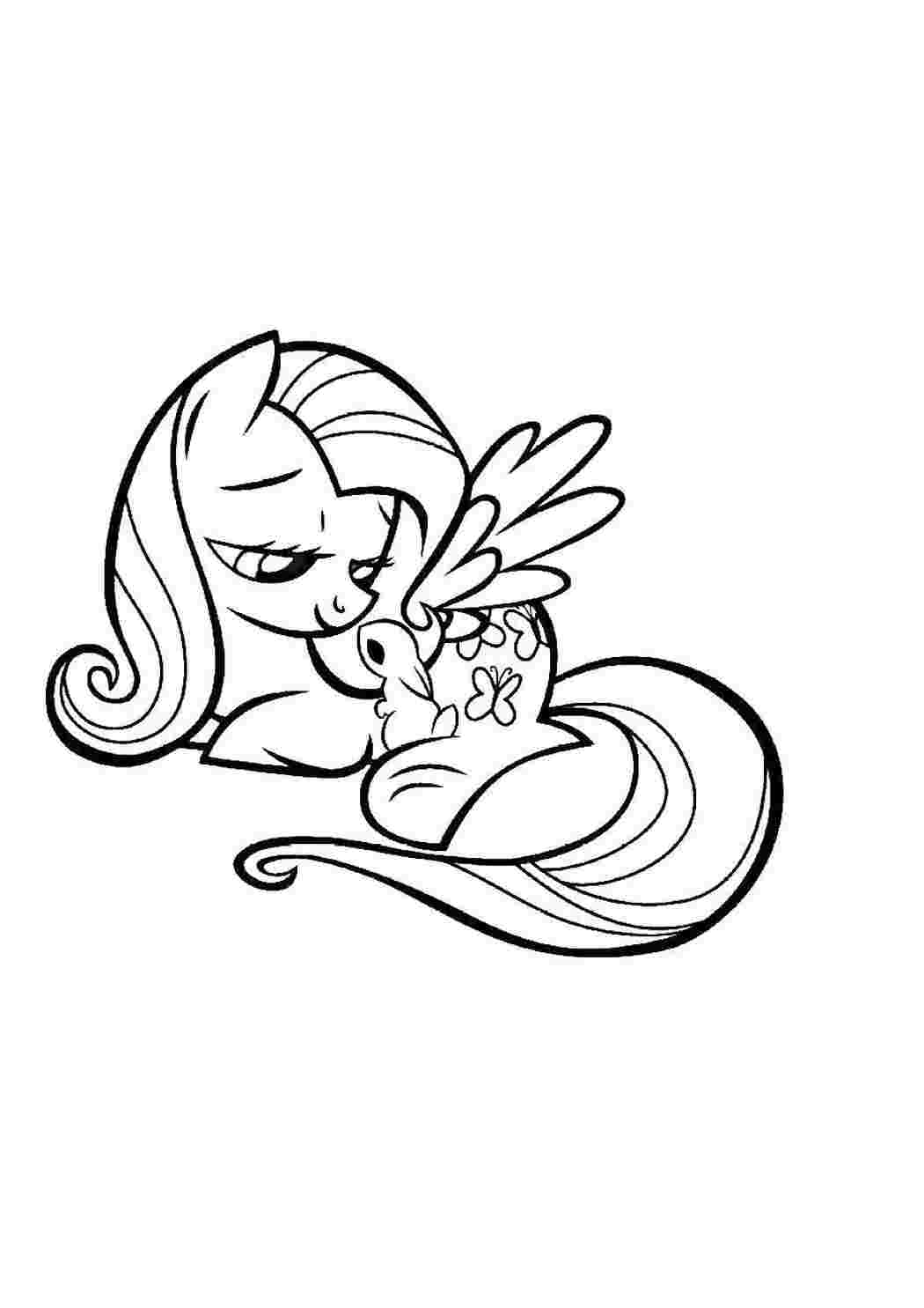 Раскраска Понi з My Little Pony з зайчиком