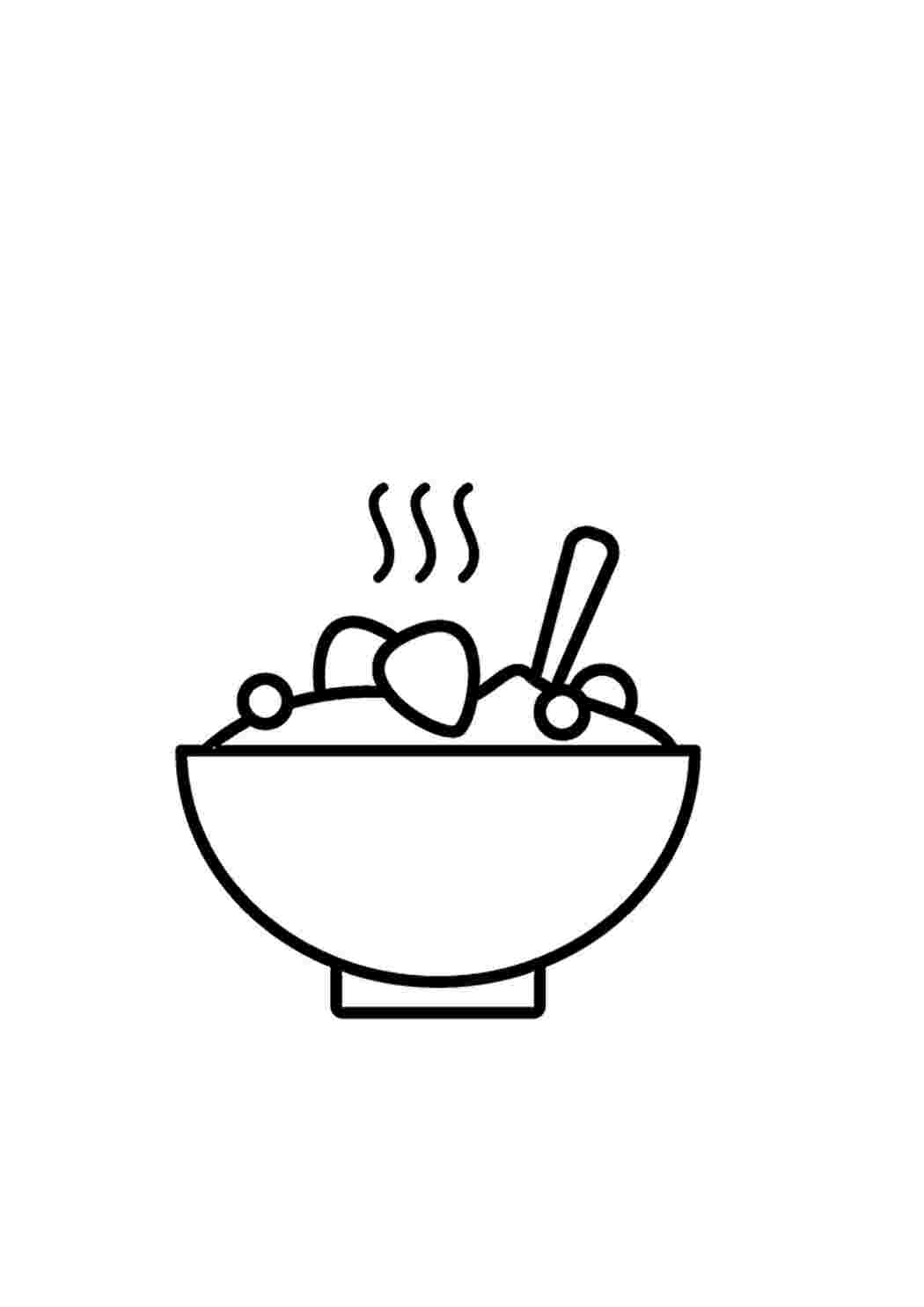 Раскраска Гарні розмальовки Тепла їжа