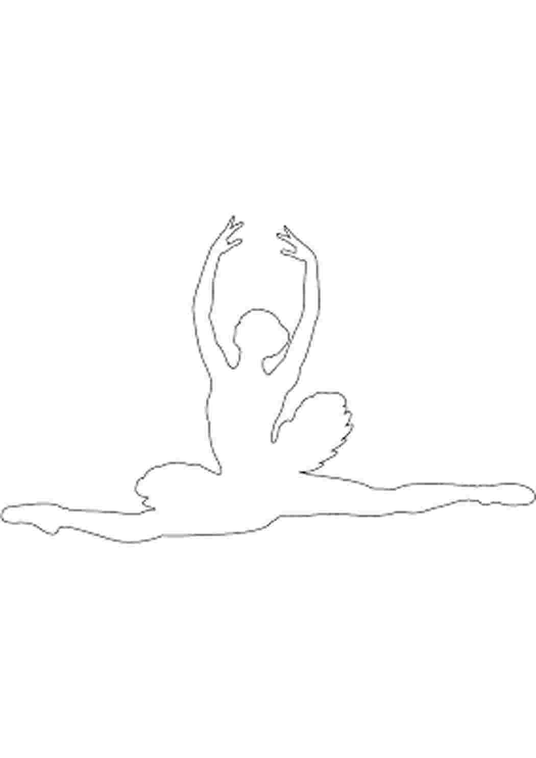 Раскраска Розфарбовки контури балерина для вирізання з паперу дітям для поделок для трафаретів