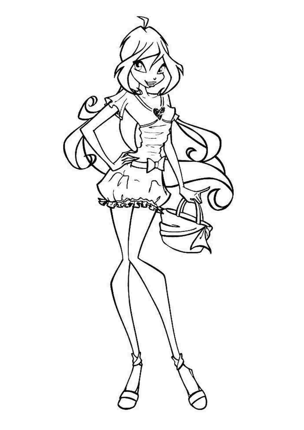 Раскраска Фейя Блум з мультфільму Winx