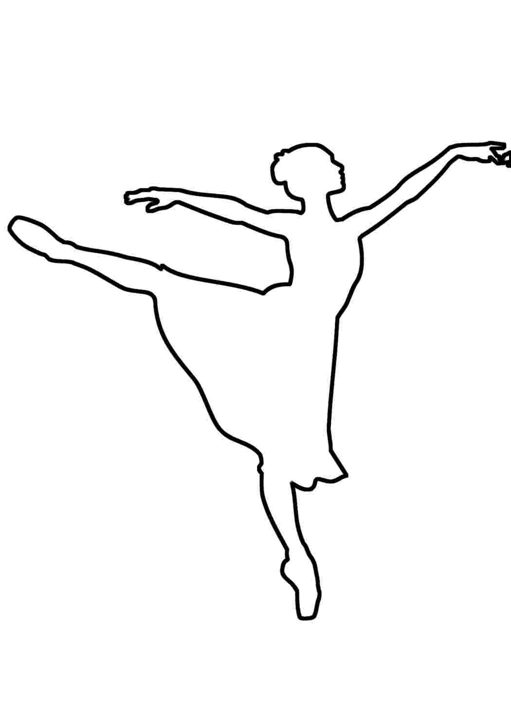 Раскраска Розфарбовки контурів балерина для вирізання з паперу дітям для поделок для трафаретів