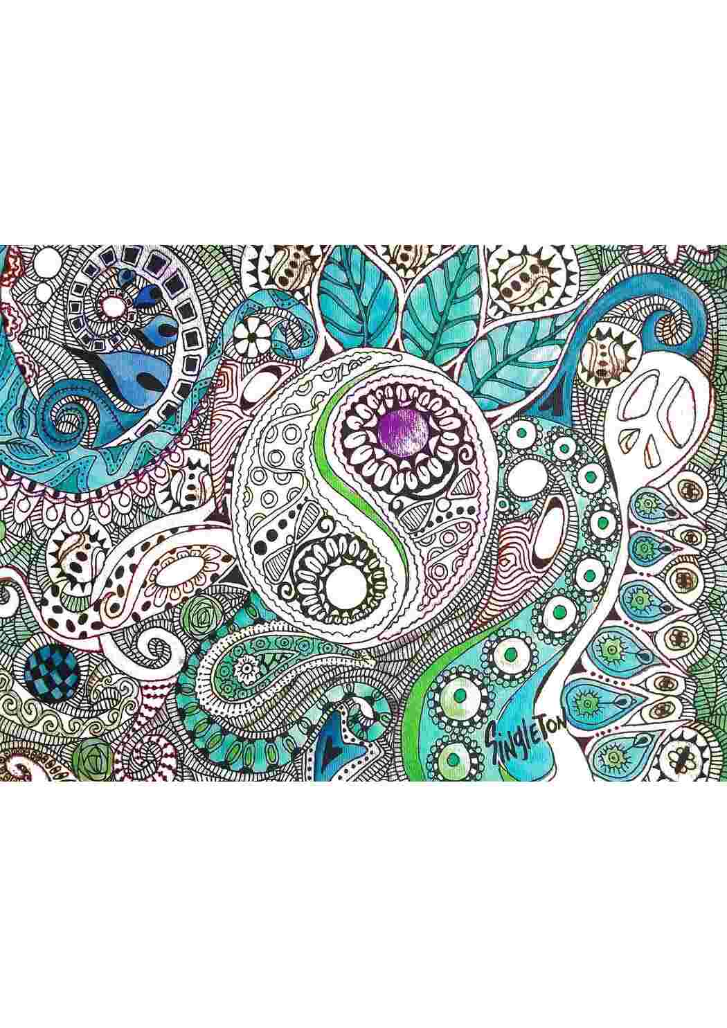 Раскраска Візерунки квітів