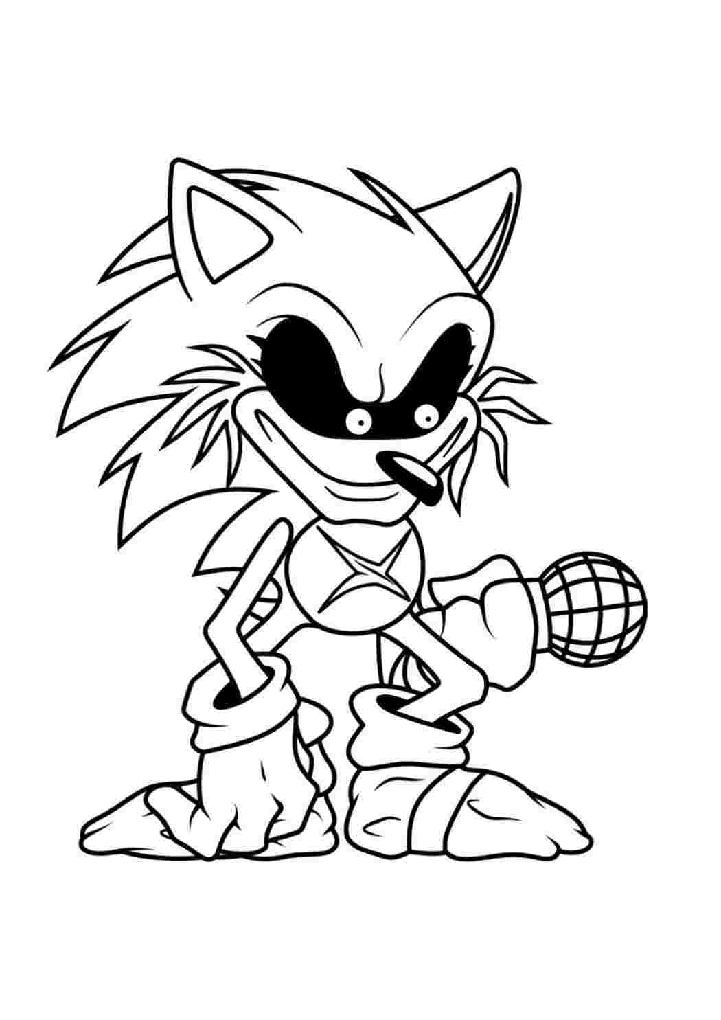 Раскраска Гарні розмальовки Розфарбування FNF Sonic Сонік Лорд Х