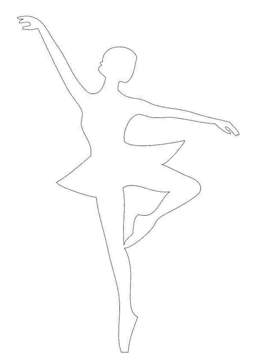 Раскраска Контури та шаблони балерин для вирізання безкоштовно завантажити онлайн