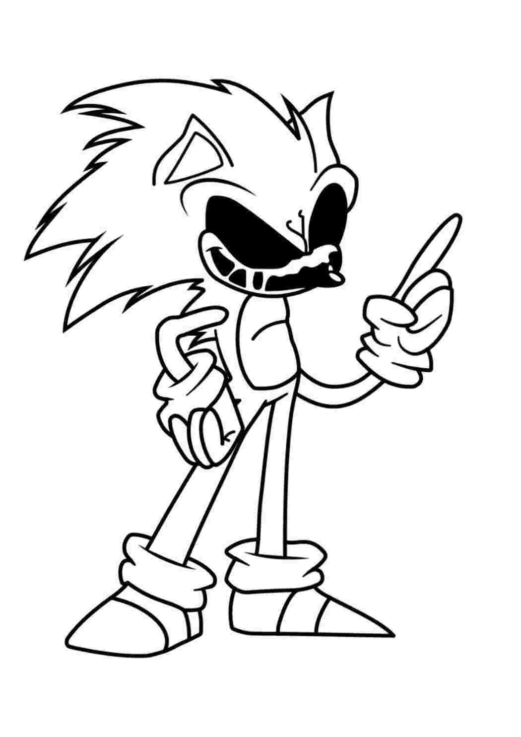 Раскраска Гарні розмальовки Розфарбування FNF Sonic Сонік ЕХЕ