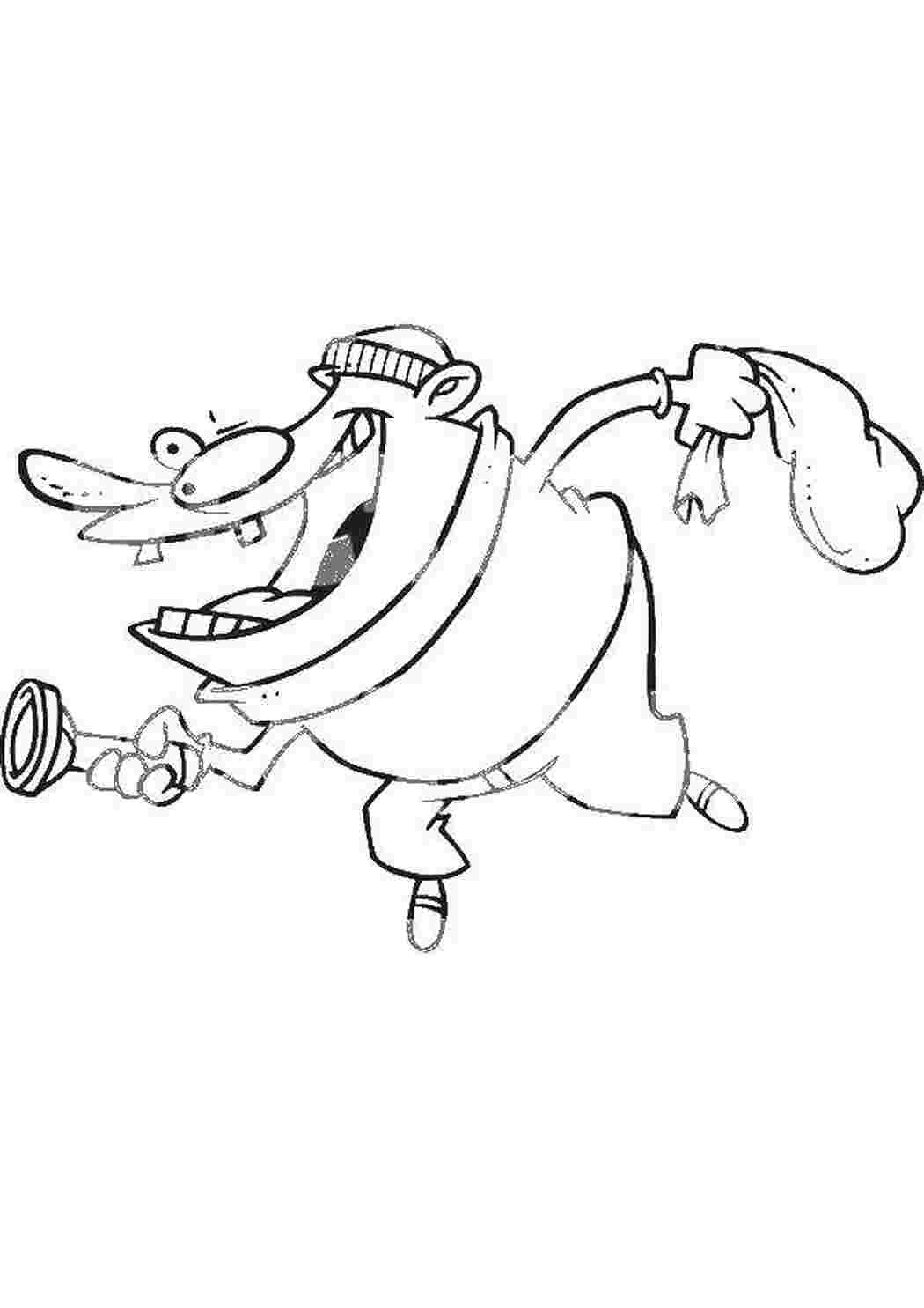 Раскраска Злодій з ліхтариком