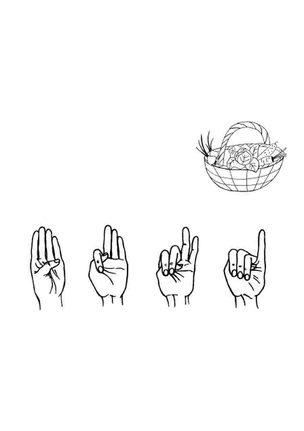 Раскраска Розфарбунки для розвитку дитини із зображеннями пальчикових ігор