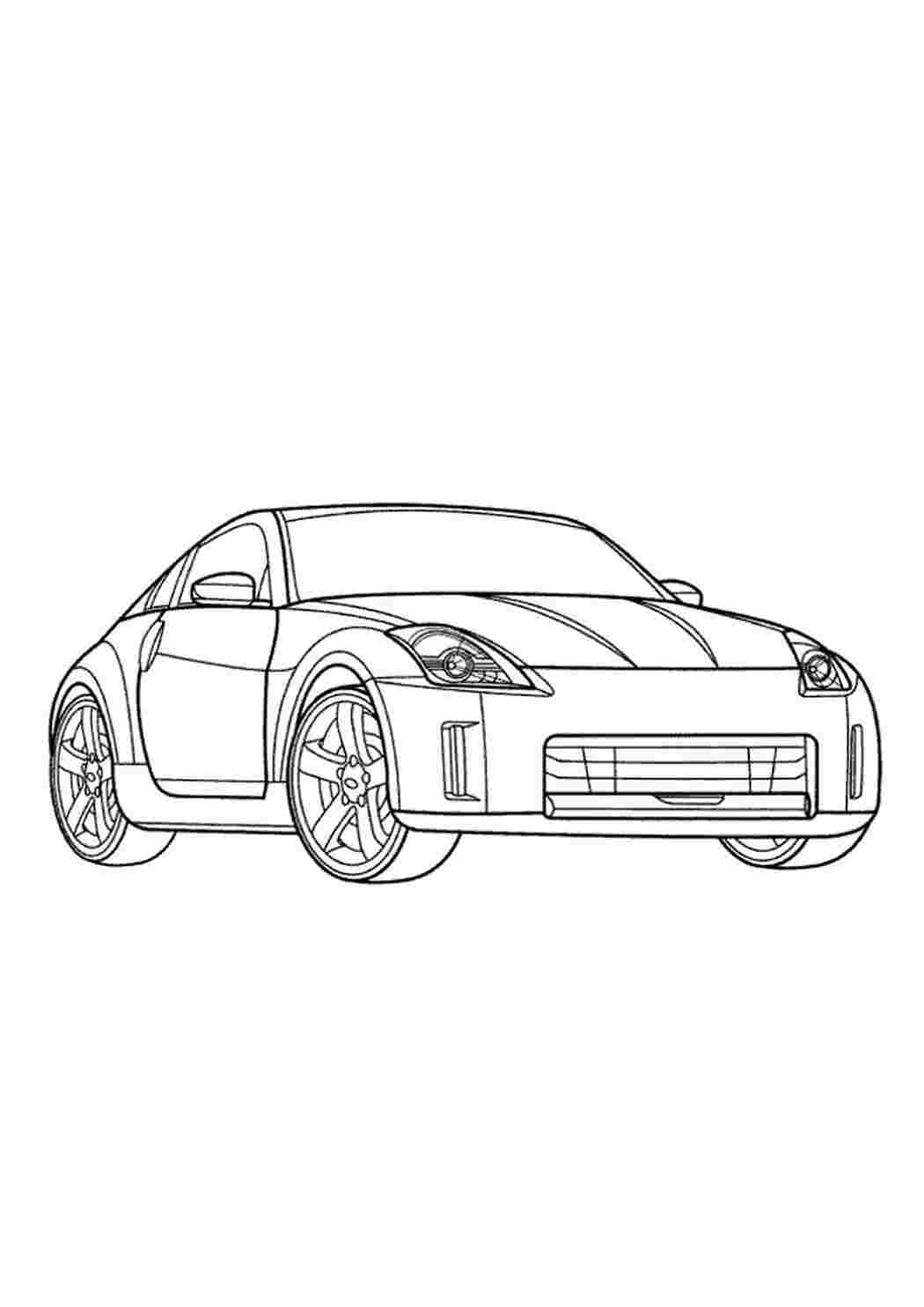 Раскраска Розфарбування Nissan 350z спортивний автомобіль