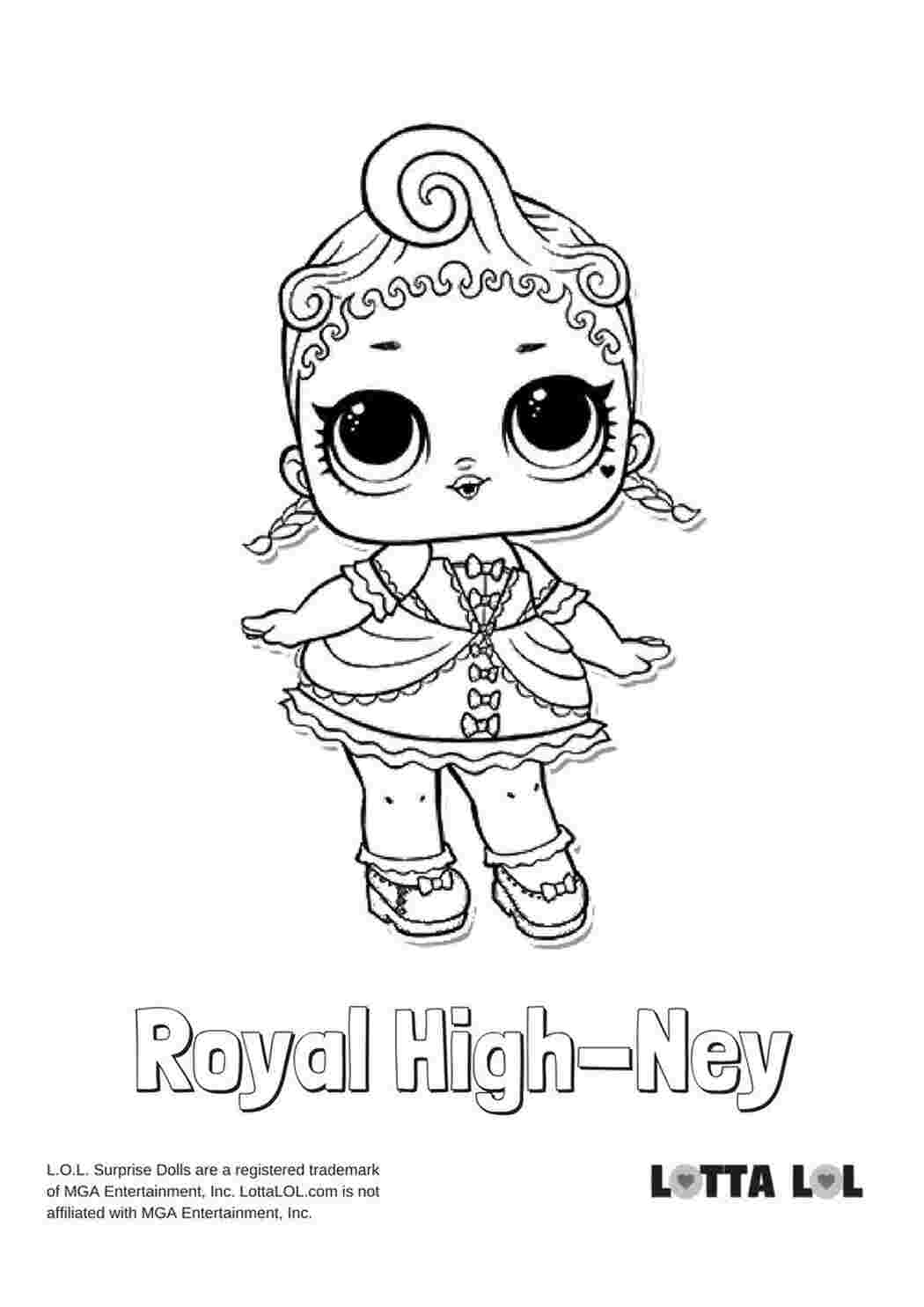 Раскраска Розфарбування lol surprise Royal High Ney розмальовки lol декодер