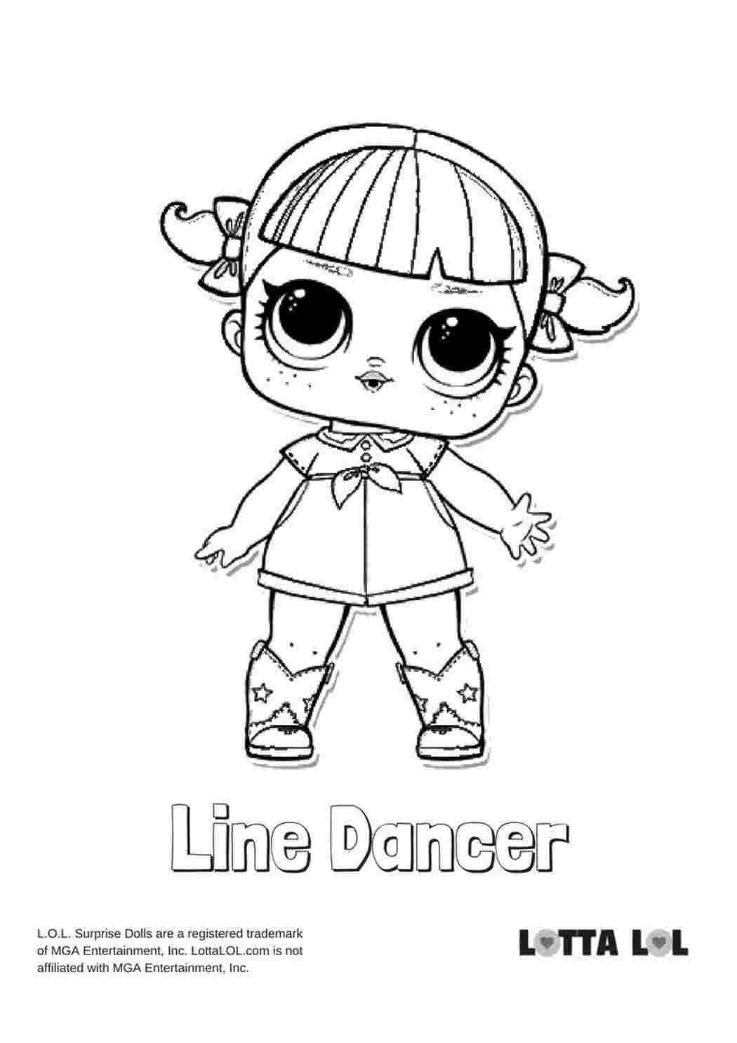 Раскраска Розфарбування Line Dancer завантажити розмальовки ляльки LOL нові серії