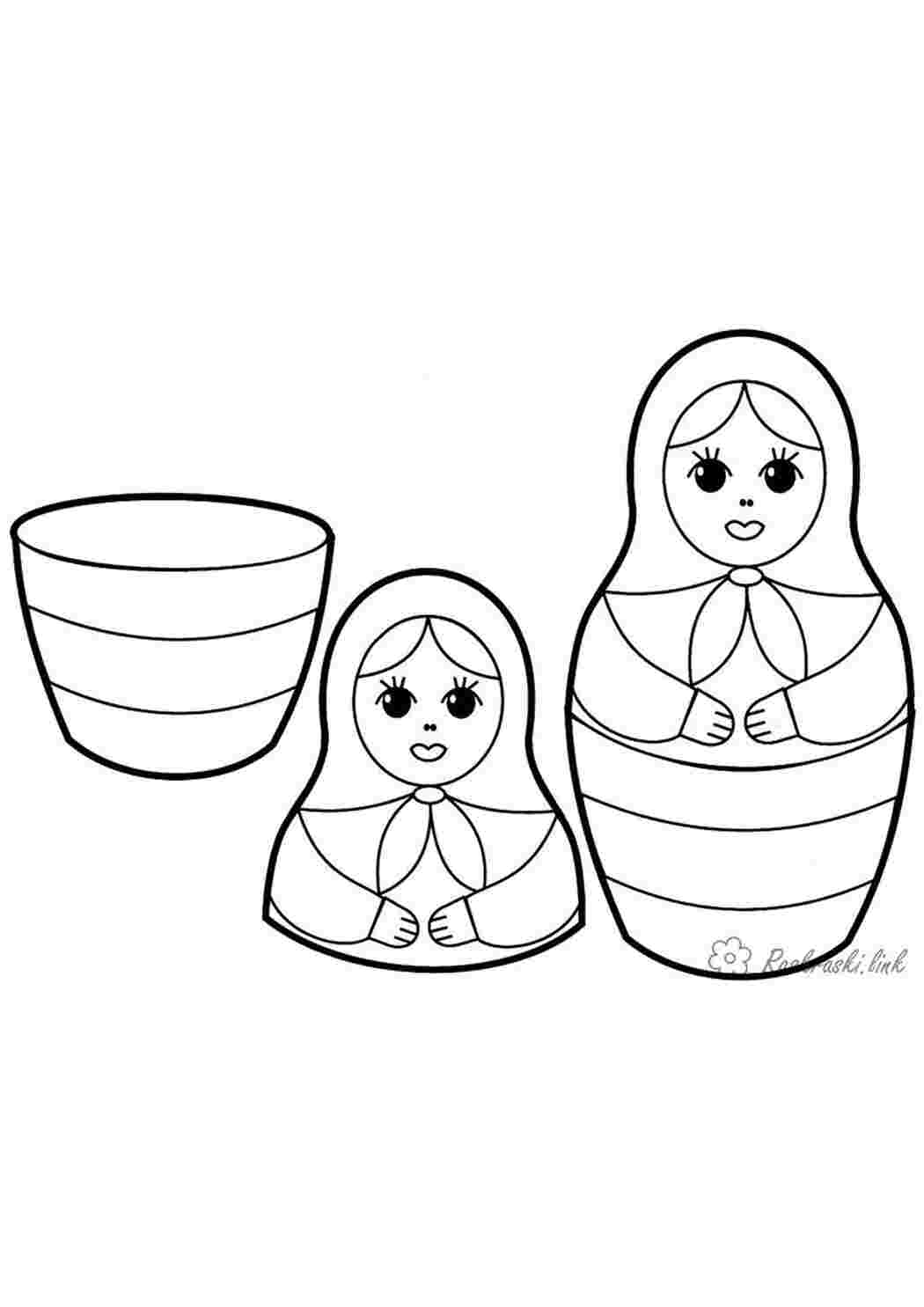 Раскраска матрешка розмальовка розмалювати
