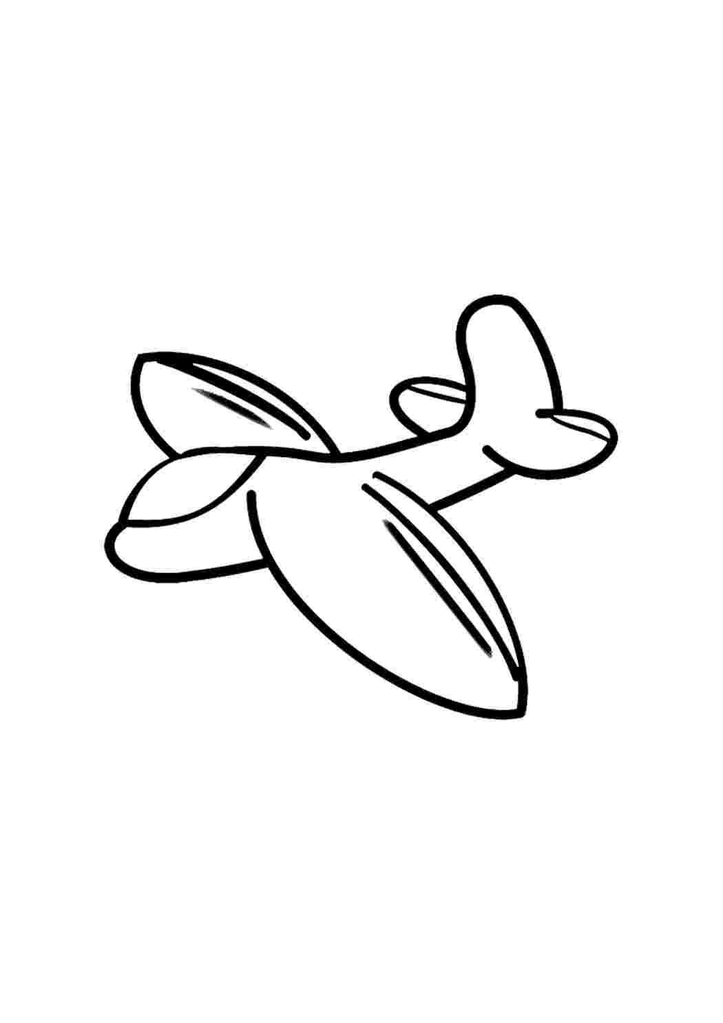 Раскраска Гарні розмальовки Дуже легка розмальовка літака ідеальний варіант для малюків