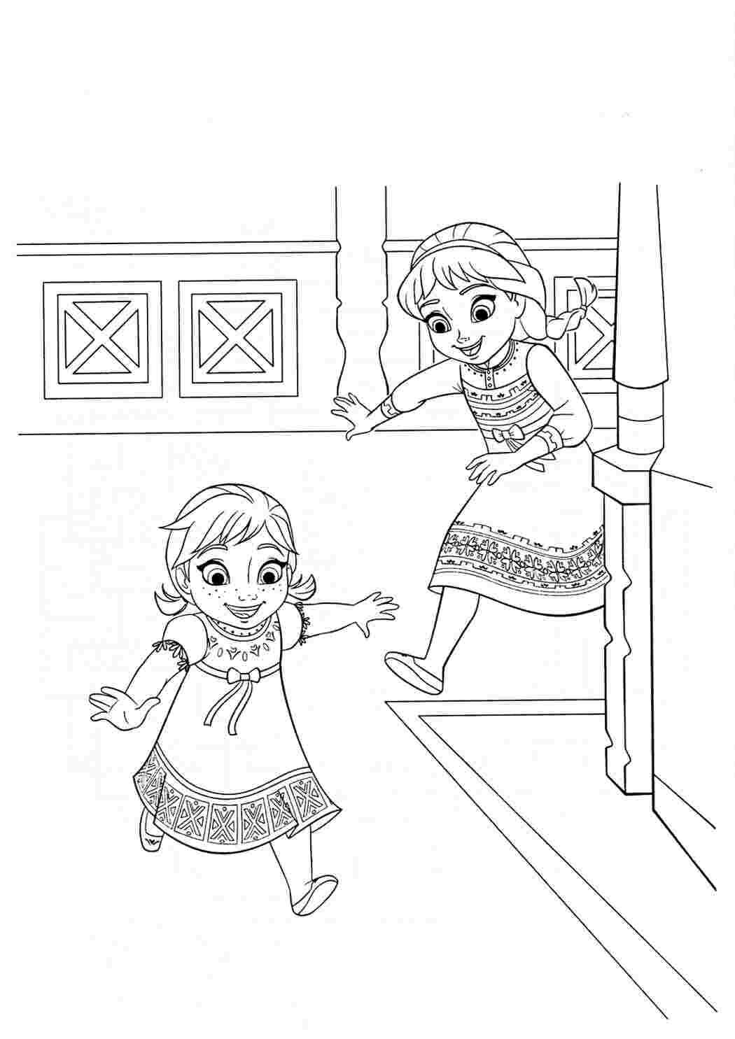Раскраска Дівчатка граються