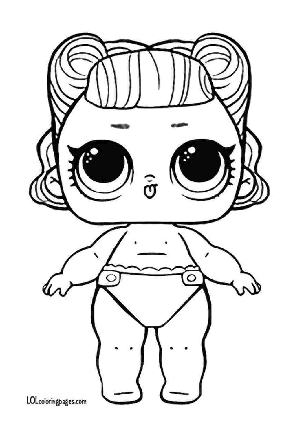 Раскраска Розфарбування для дівчаток з лялькою LOL Lil Angel розмальовки LOL Конфетті Поп