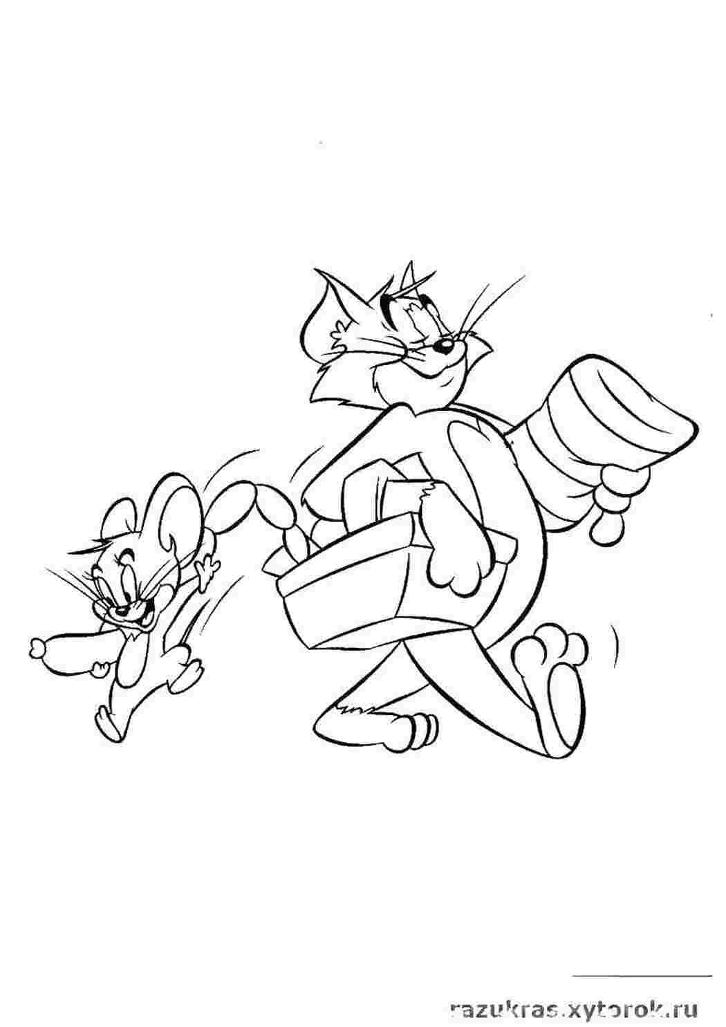 Раскраска Джеррі краде в Тома ковбаски