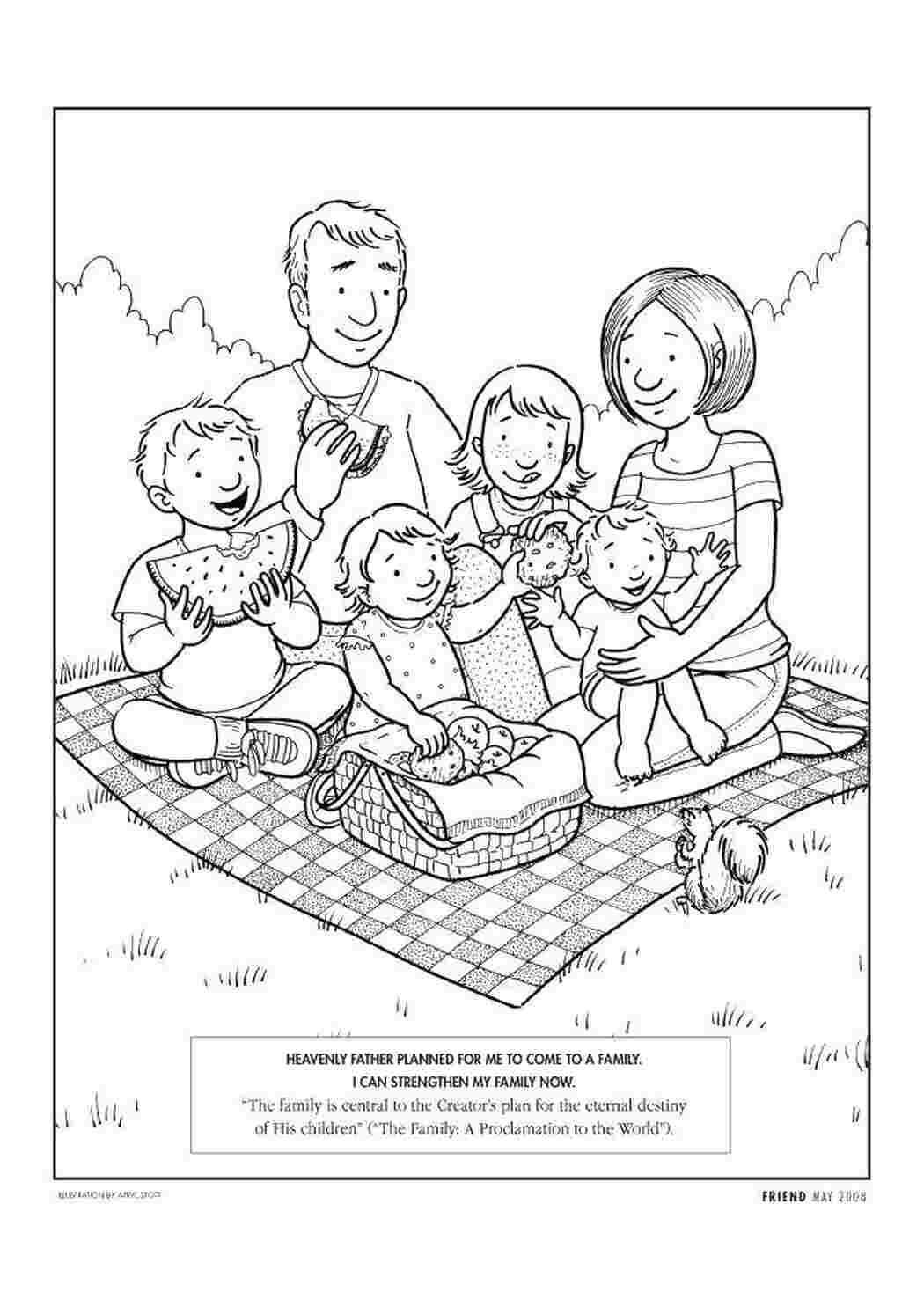 Раскраска Пікнік великої родини