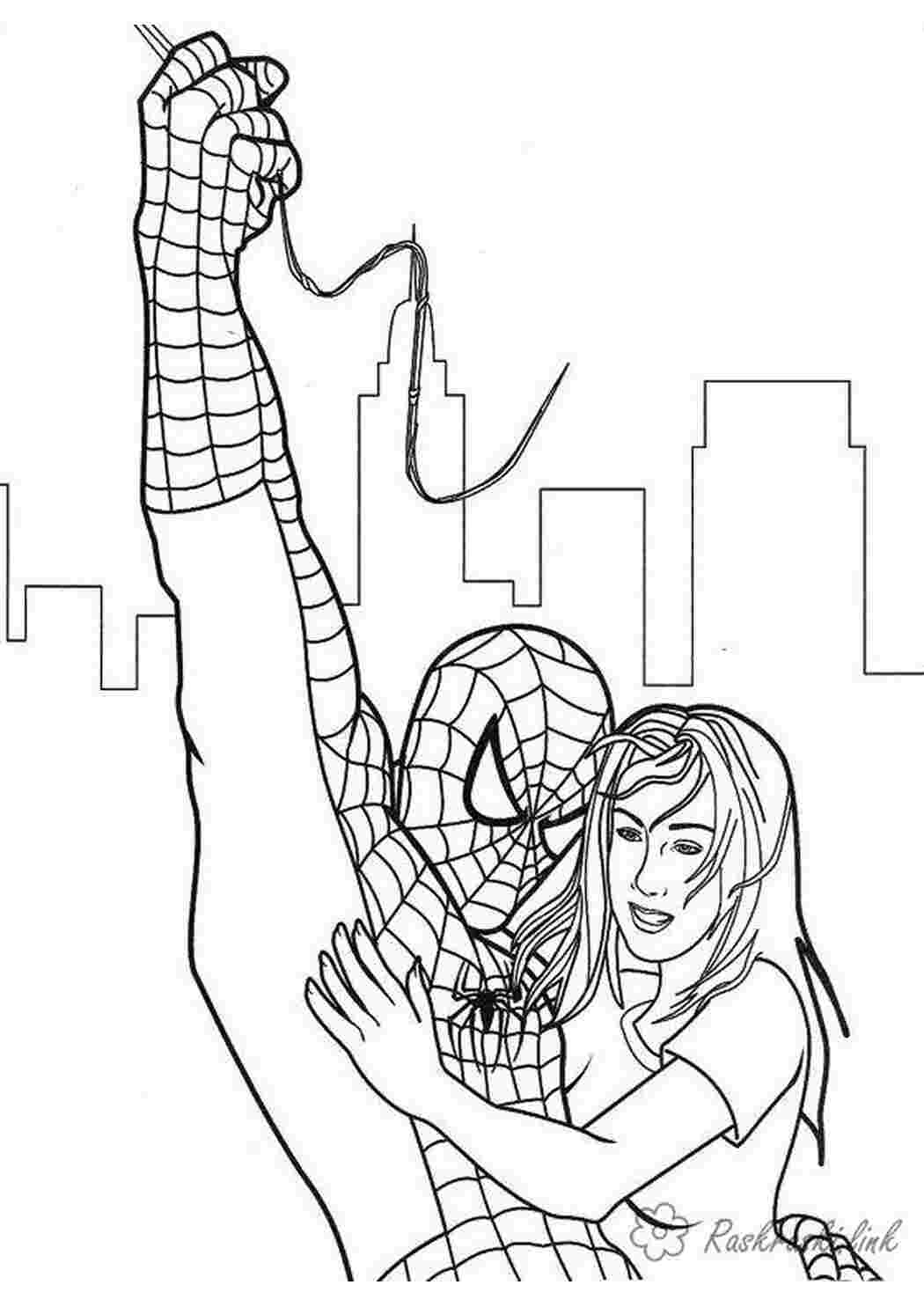 Раскраска Розфарбунки супергероїв Людина павук Marvel