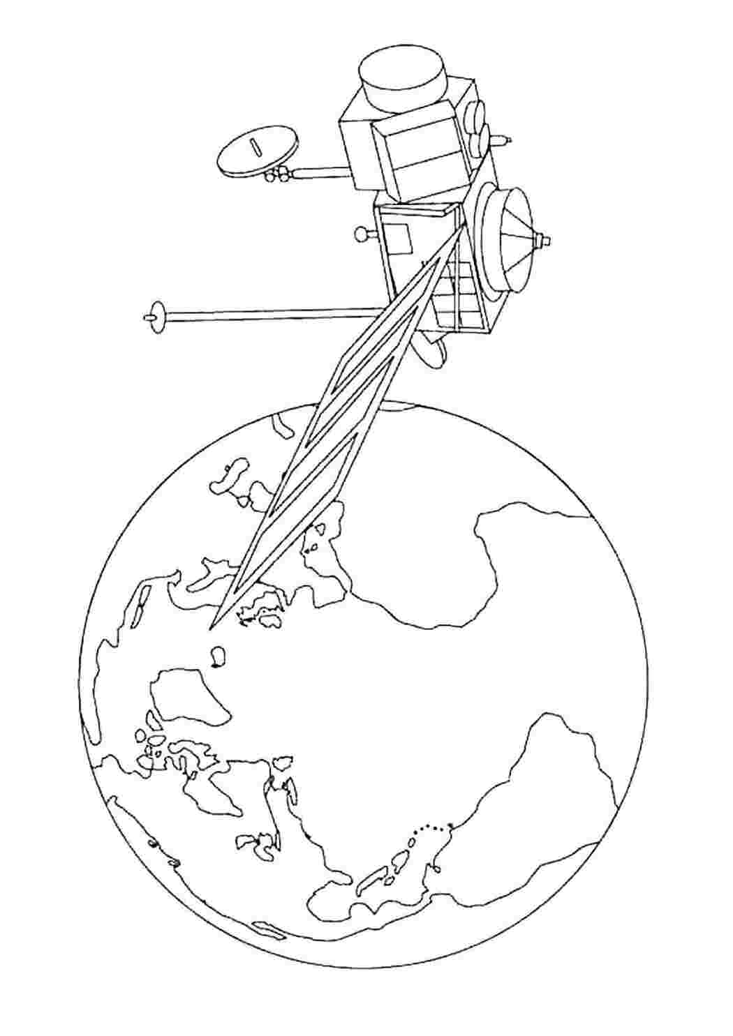 Раскраска Земля і супутник