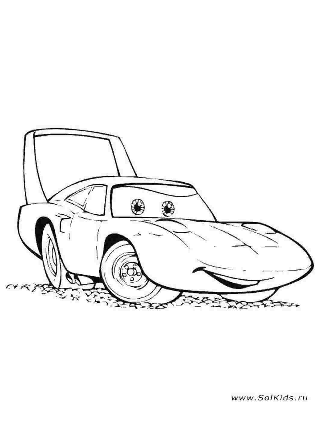 Раскраска Маккуін на дорозі