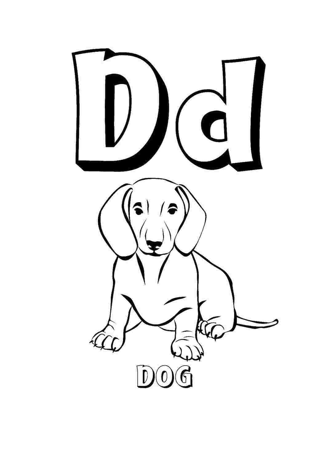 Раскраска Англійський алфавіт dog