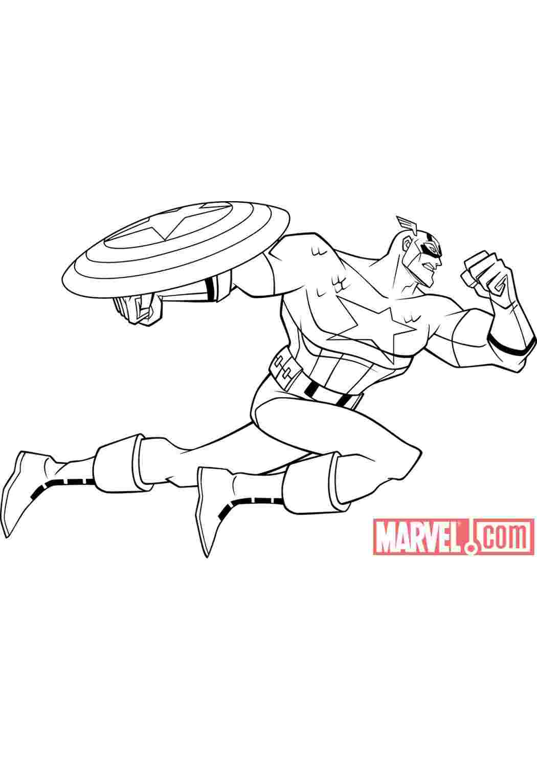 Раскраска Перший месник Капітан Америка Фільми Marvel
