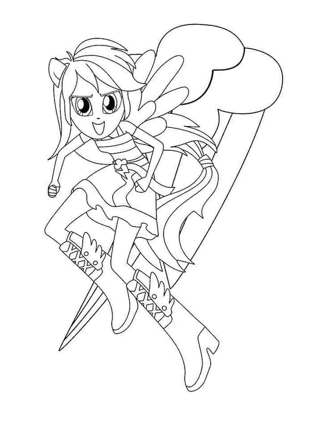 Раскраска Моя маленька поні Рейнбоу Деш