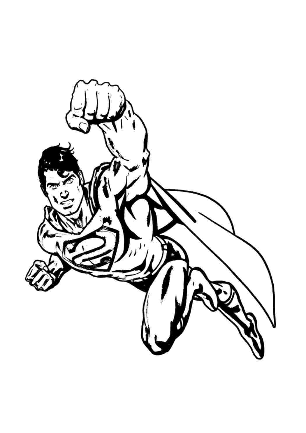 Раскраска Гарні розмальовки Супермена в польоті
