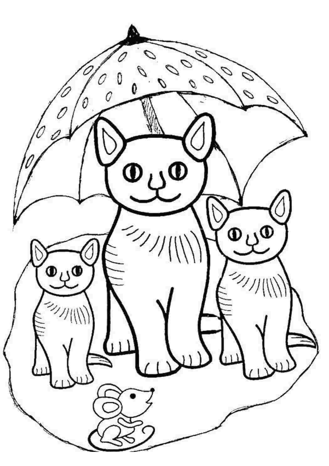 Раскраска Котики та мишка