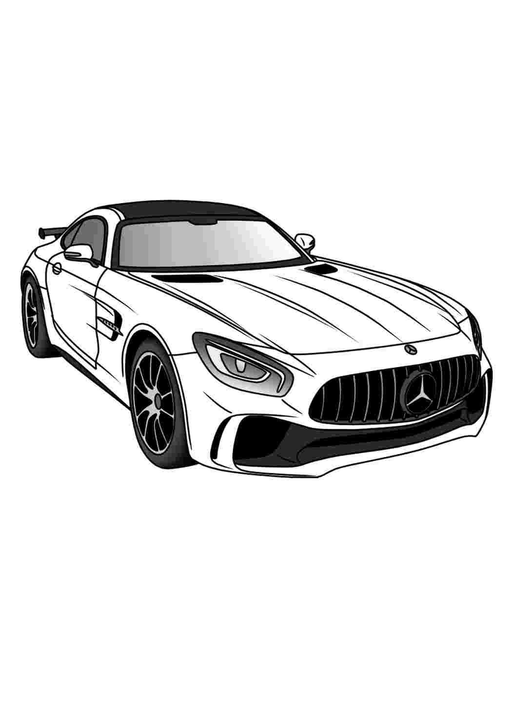 Раскраска Гарні розмальовки Розфарбування Мерседес Бенц Мерседес AMG