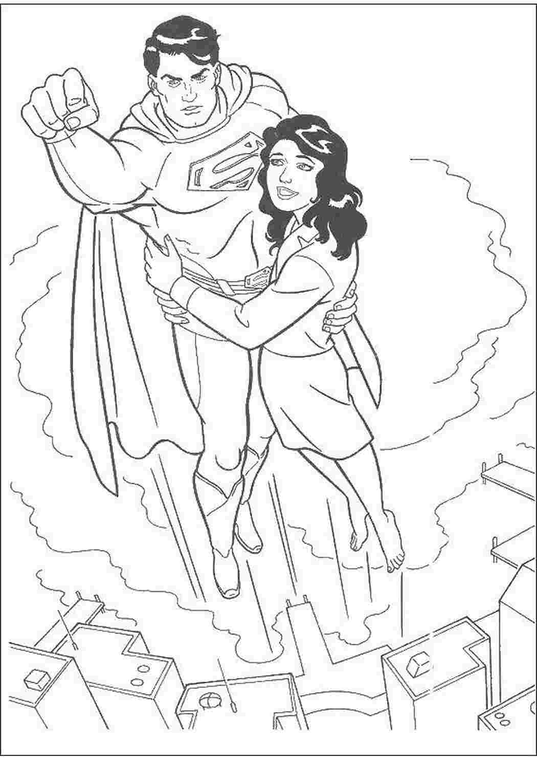 Раскраска Superman врятував даму