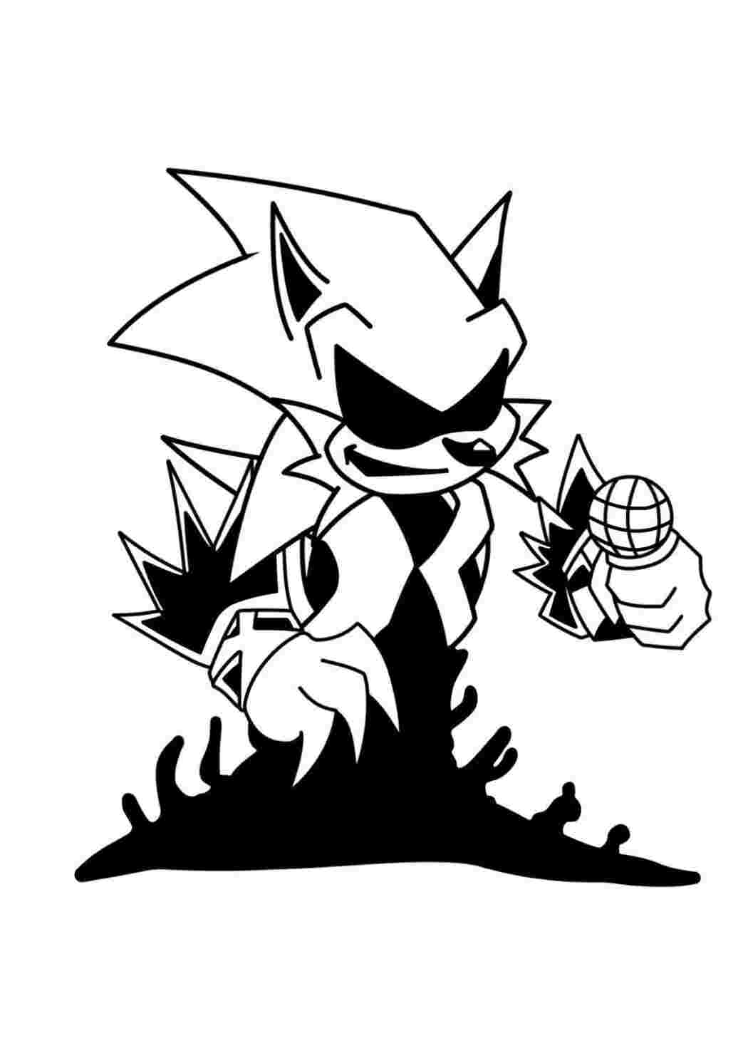 Раскраска Гарні розмальовки Розфарбування FNF Sonic Сонік EXE Лорд Х