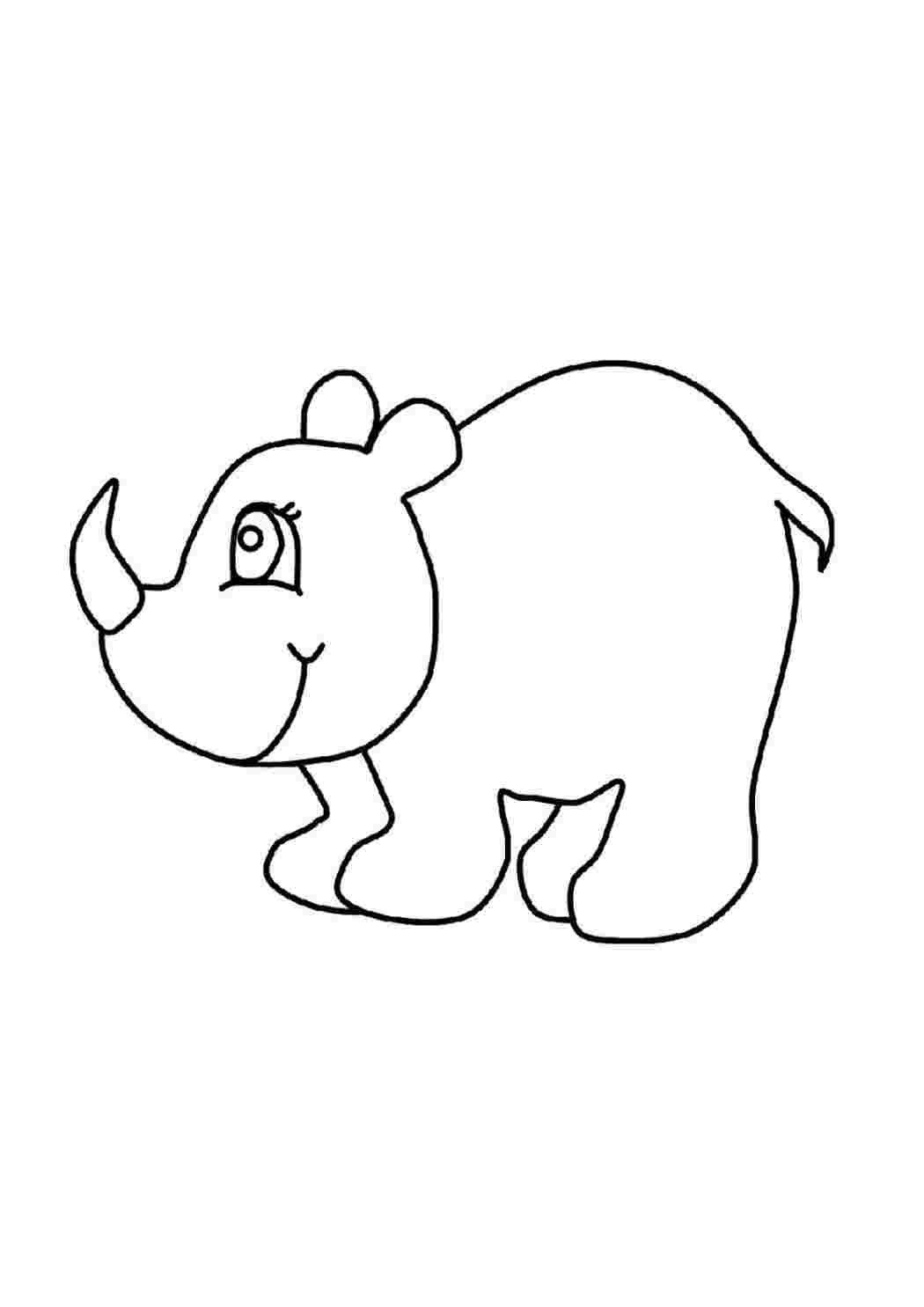 Раскраска Африканські тварини Носоріг